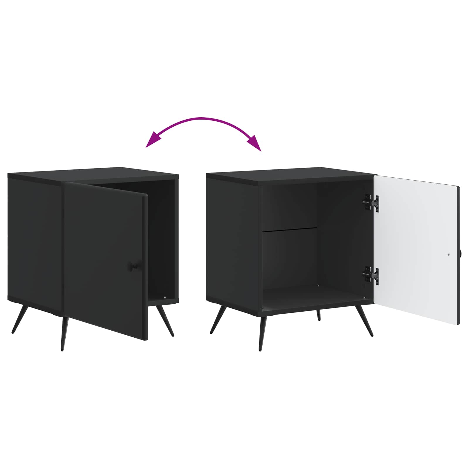 Cabinet de chevet 2 pcs Noir 43 x 34,5 x 50 cm - XIOS