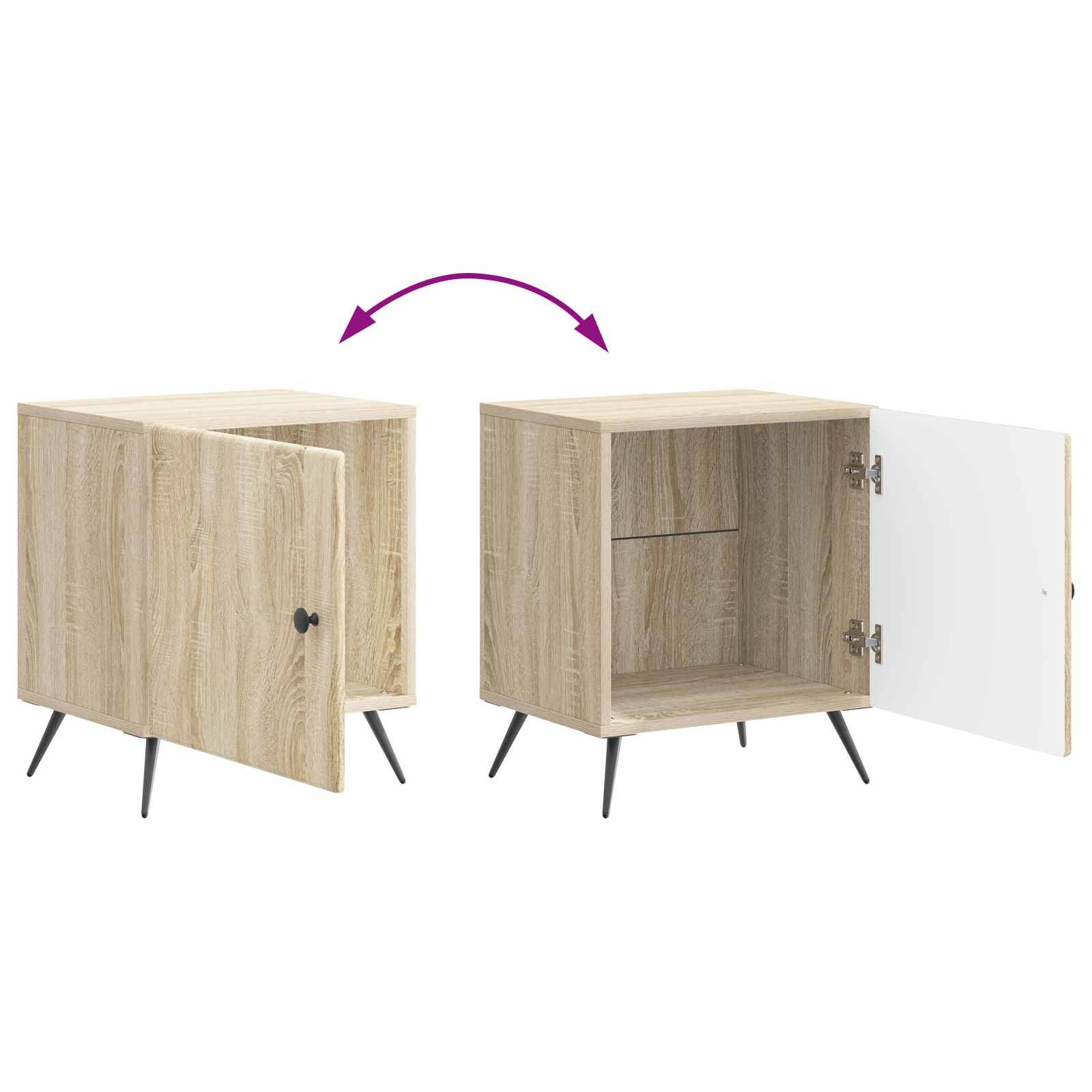 Cabinet de chevet 2 pcs Chêne Sonoma 43 x 34,5 x 50 cm - XIOS