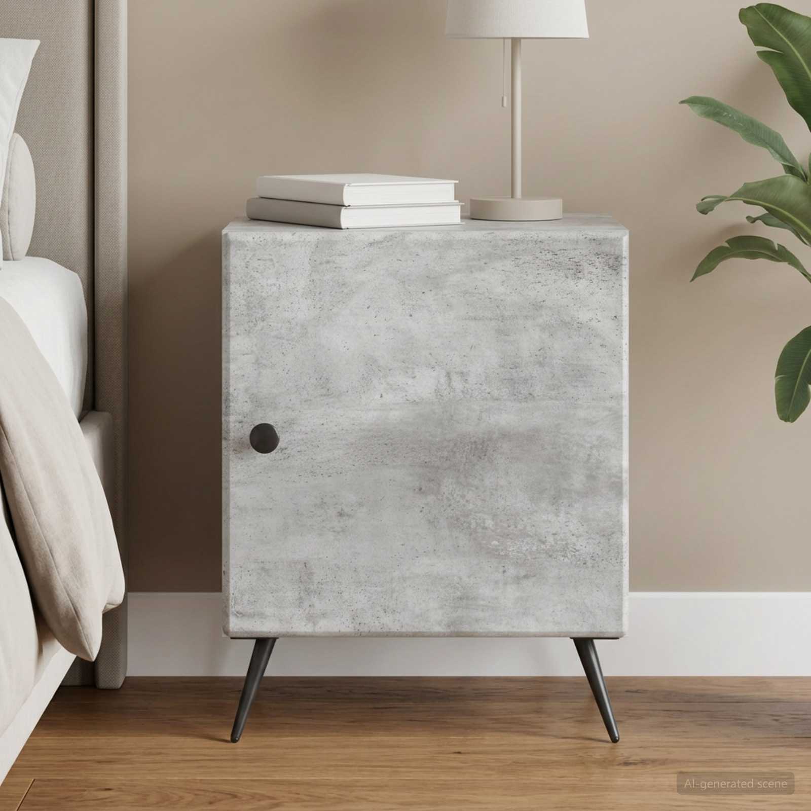 Cabinet de chevet Gris béton 43 x 34,5 x 50 cm - XIOS
