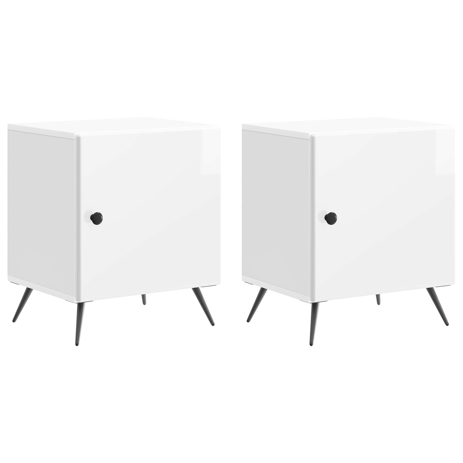 Cabinet de chevet 2 pcs Blanc brillant 43 x 34,5 x 50 cm - XIOS
