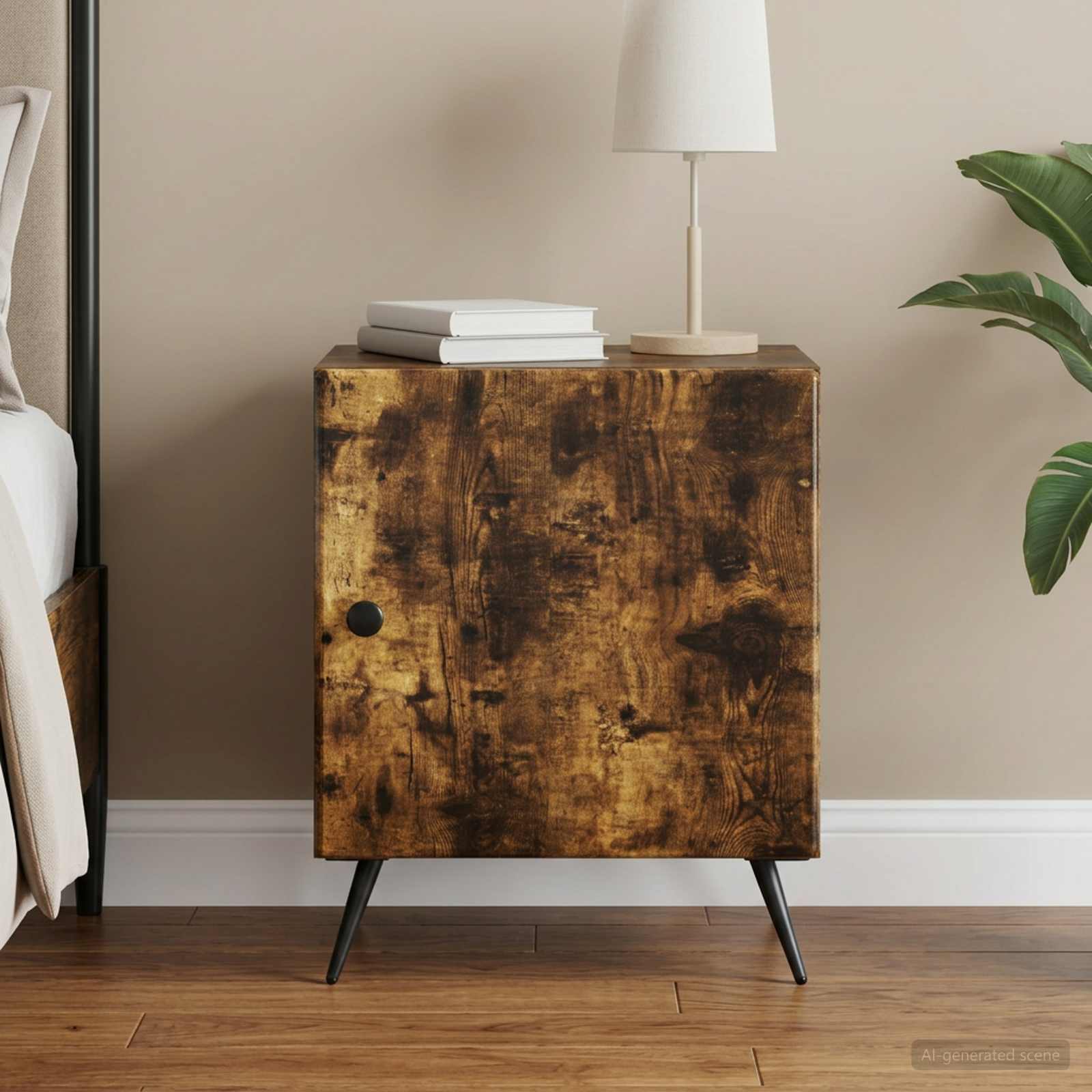 Cabinet de chevet Chêne fumé 43 x 34,5 x 50 cm - XIOS