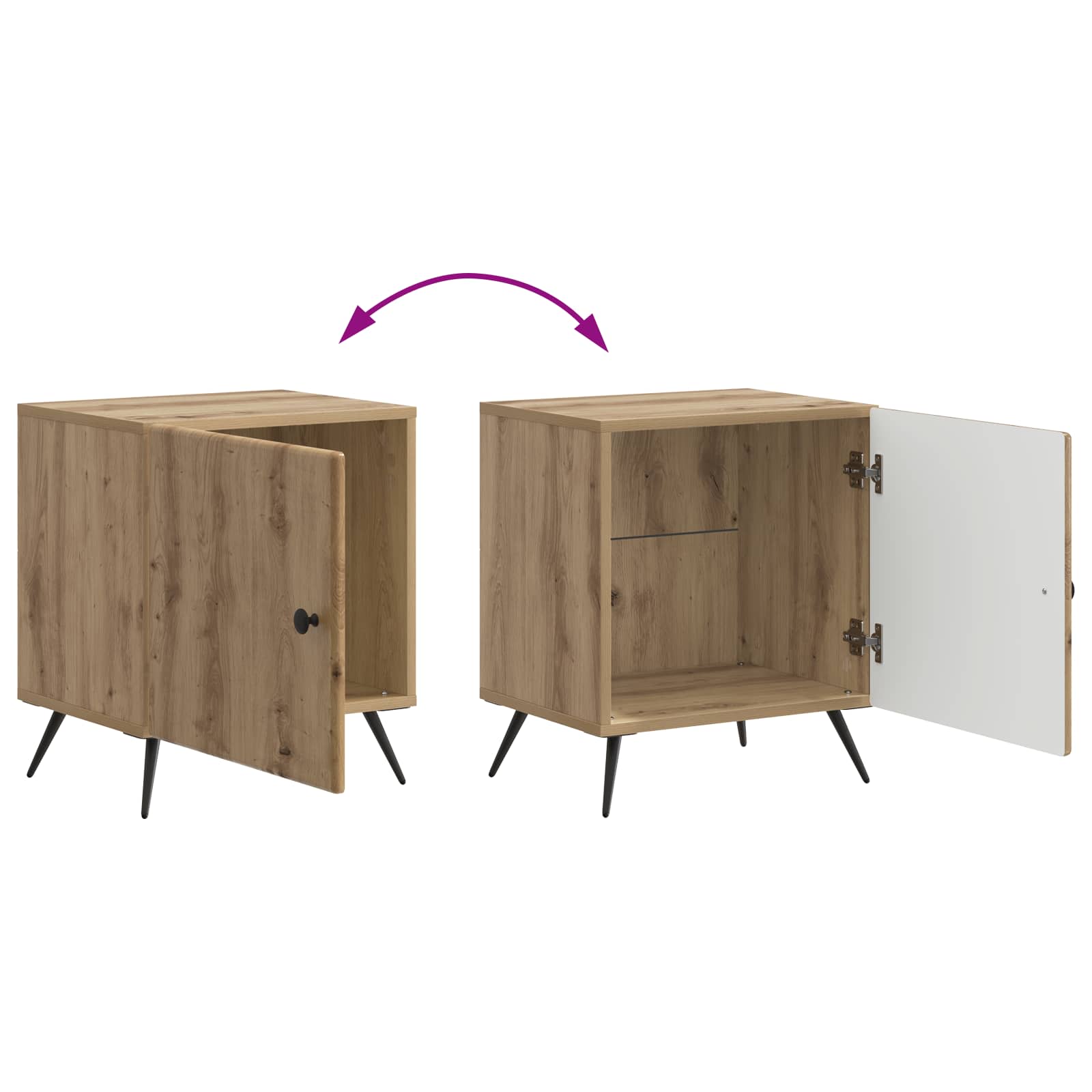 Cabinet de chevet 2 pcs Chêne artisanal 43 x 34,5 x 50 cm - XIOS