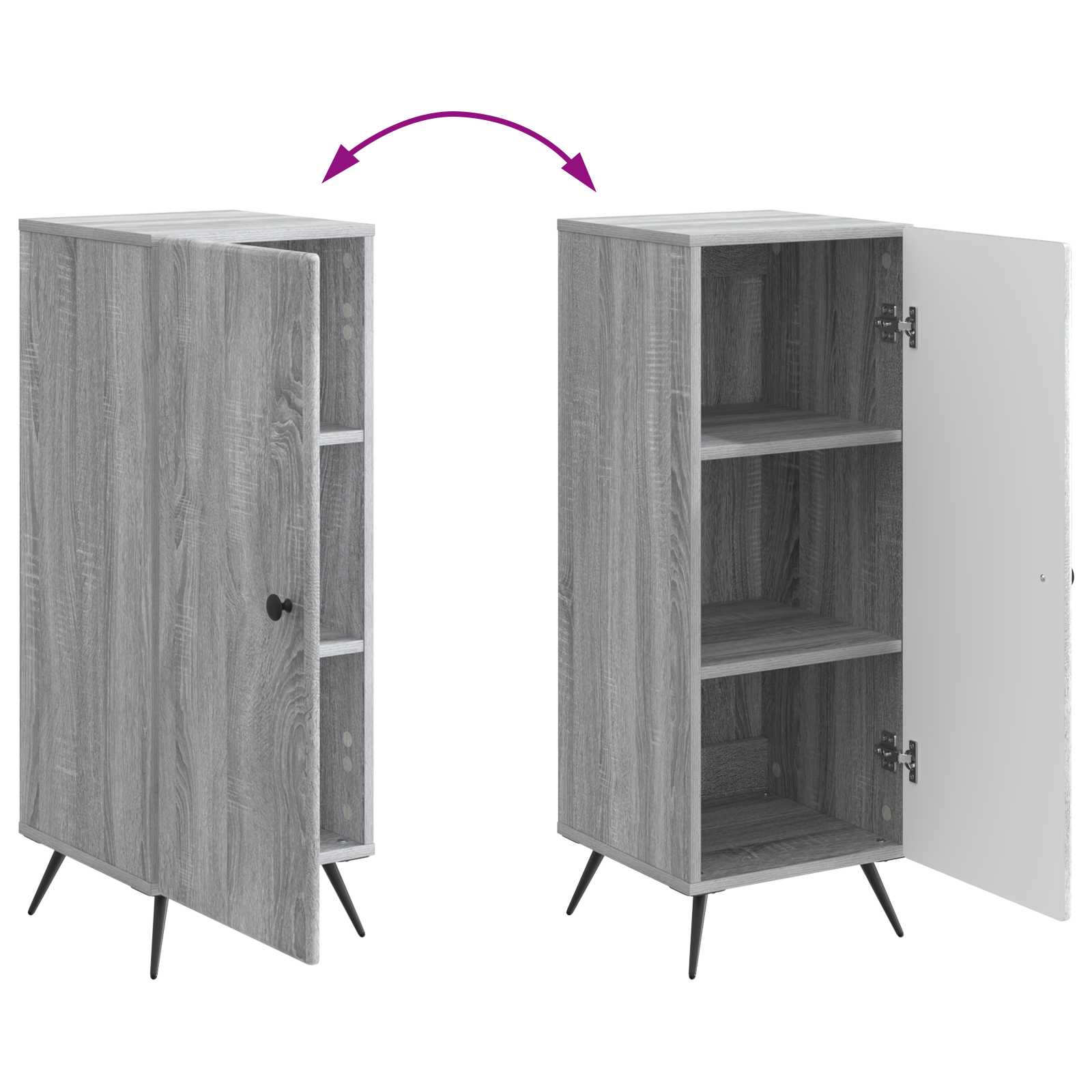 Buffet Sonoma gris 33 x 34,5 x 90 cm Bois d'ingénierie - XIOS