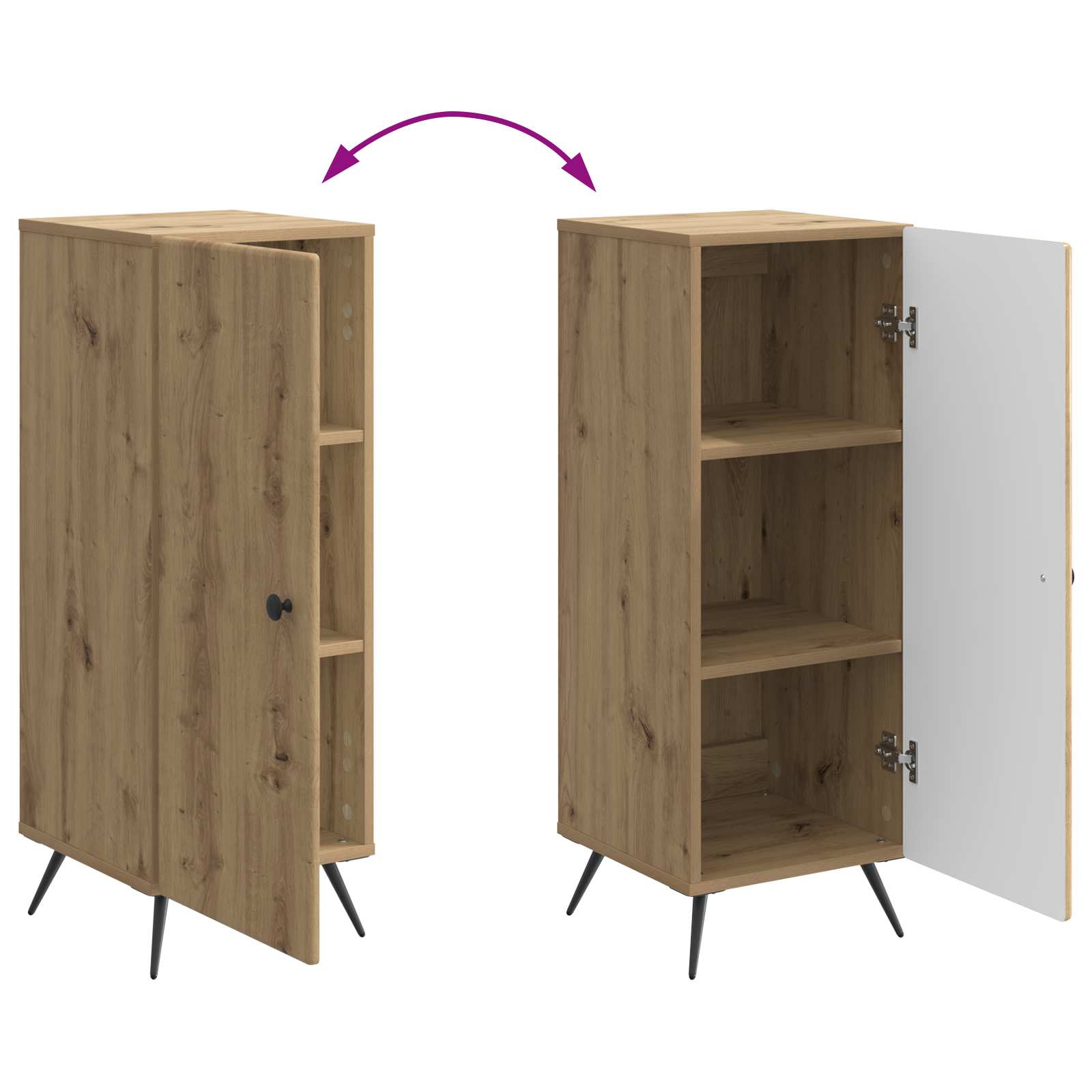 Buffet Chêne artisanal 33 x 34,5 x 90 cm Bois d'ingénierie - XIOS