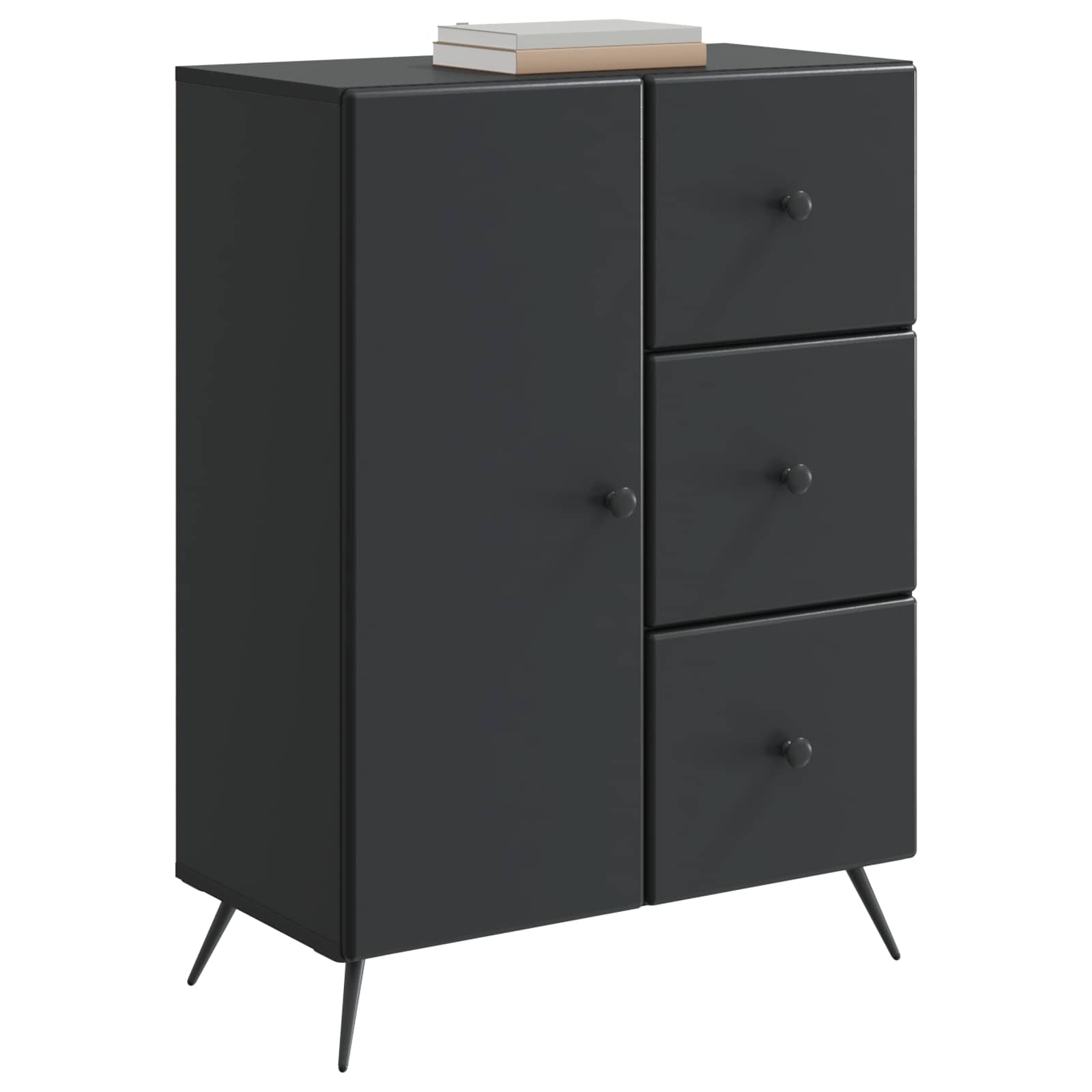 Buffet avec tiroir Noir 66 x 34,5 x 90 cm Bois d'ingénierie - XIOS