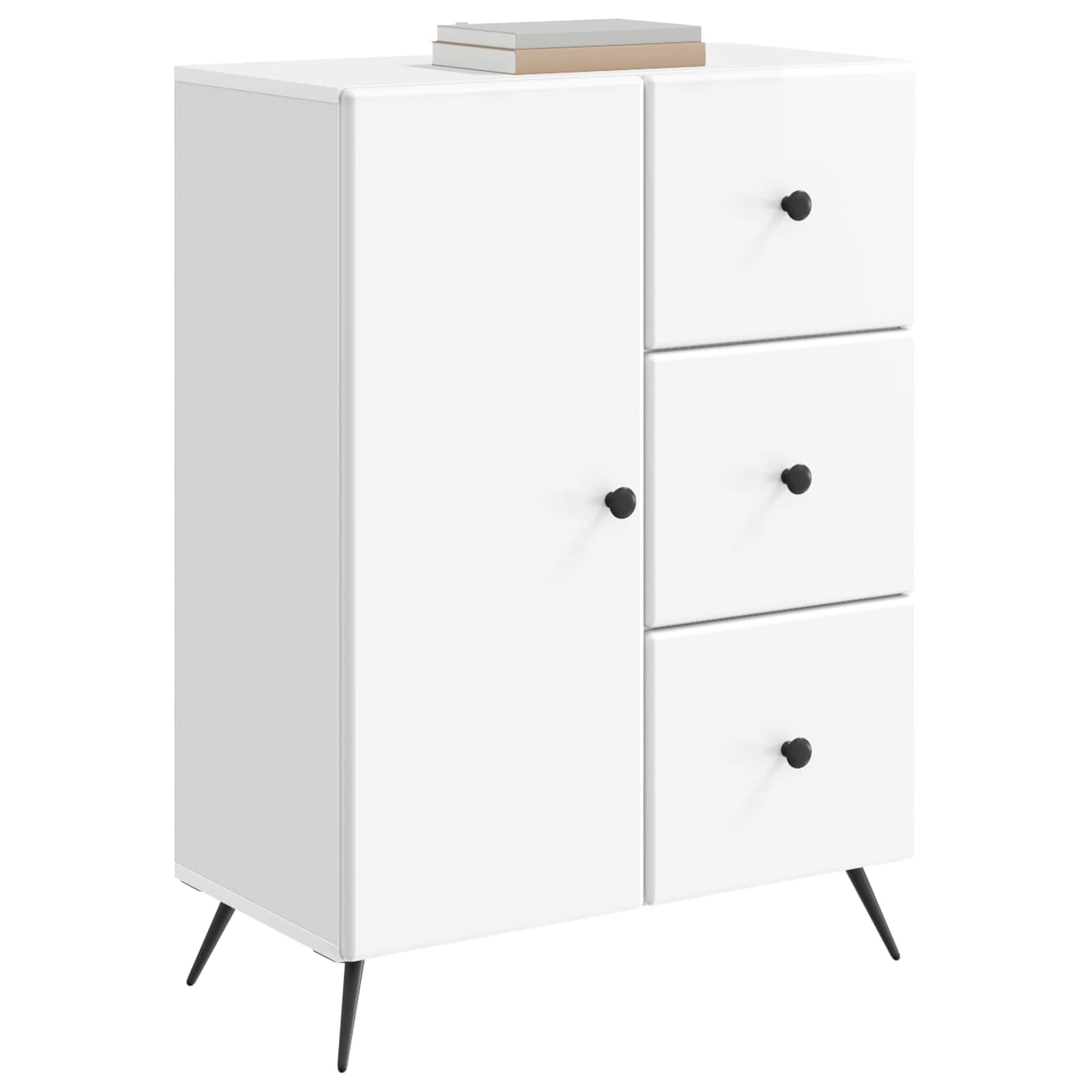 Buffet Blanc brillant 66 x 34,5 x 90 cm Bois d'ingénierie - XIOS