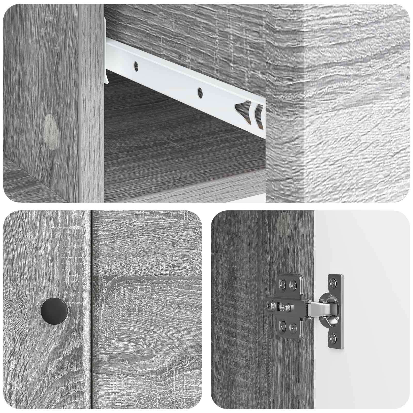 Buffet Sonoma gris 66 x 34,5 x 90 cm Bois d'ingénierie - XIOS