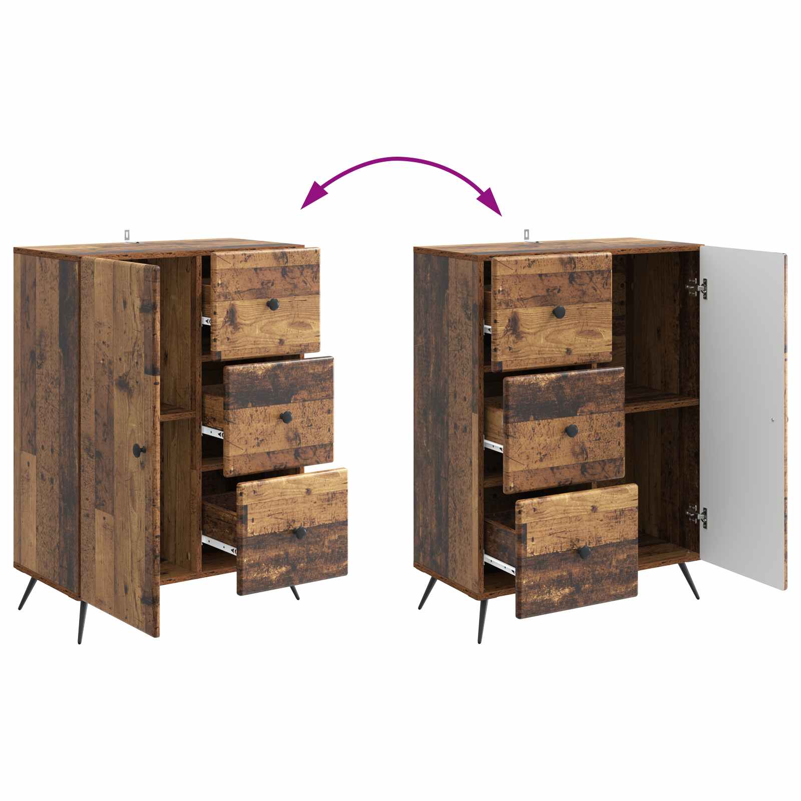 Buffet Bois ancien 66 x 34,5 x 90 cm Bois d'ingénierie - XIOS