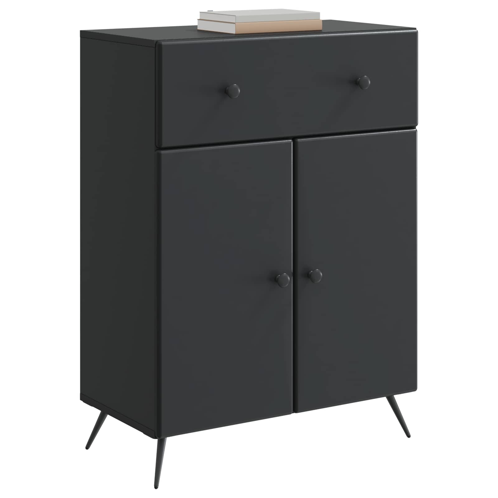Buffet avec tiroir Noir 66 x 34,5 x 90 cm Bois d'ingénierie - XIOS