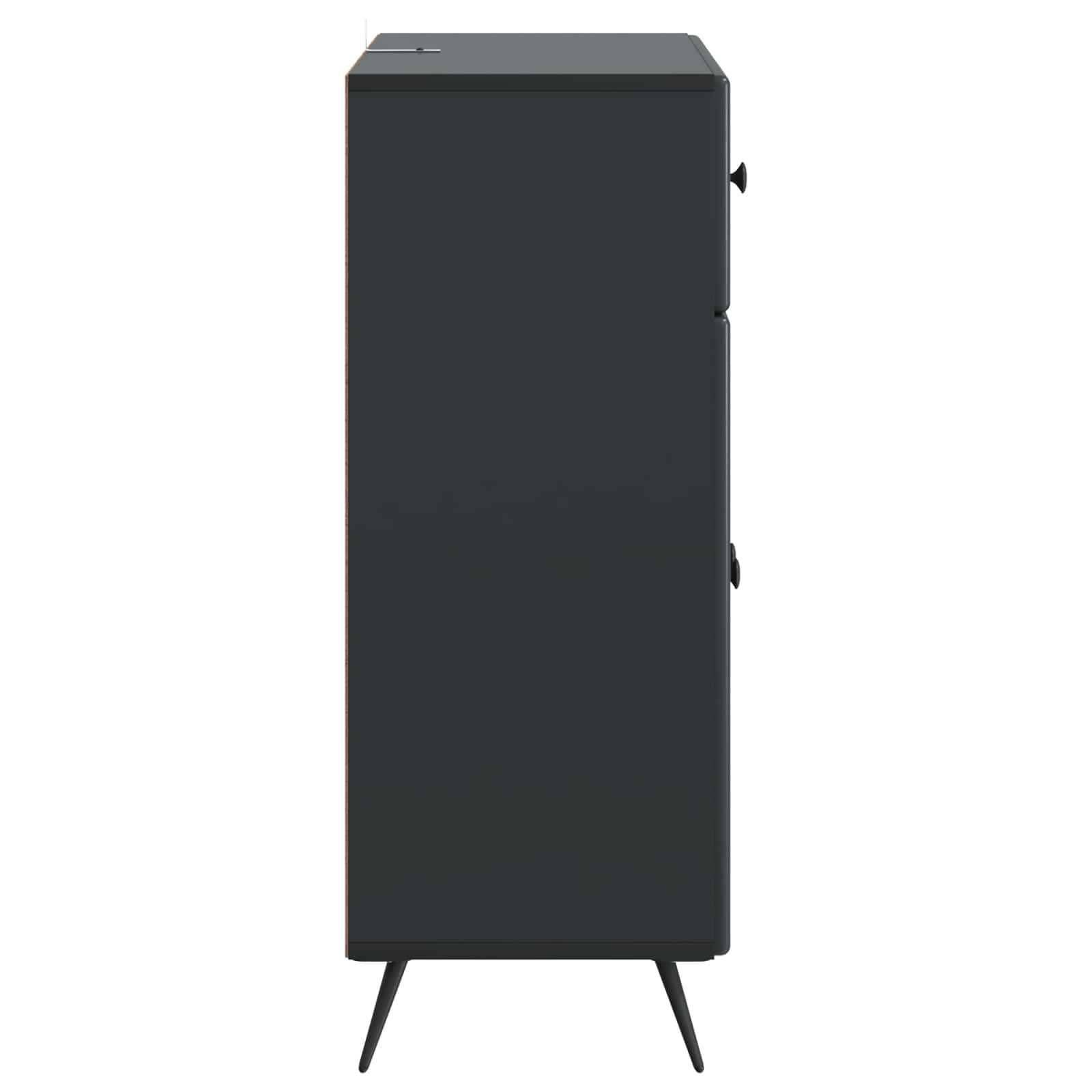 Buffet avec tiroir Noir 66 x 34,5 x 90 cm Bois d'ingénierie - XIOS