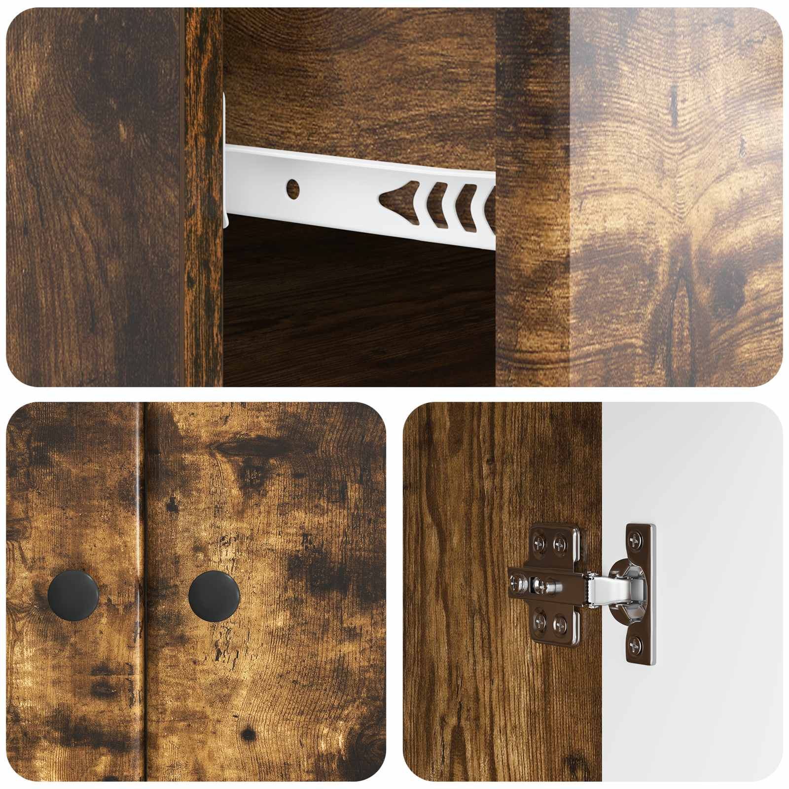 Buffet Chêne fumé 66 x 34,5 x 90 cm Bois d'ingénierie - XIOS