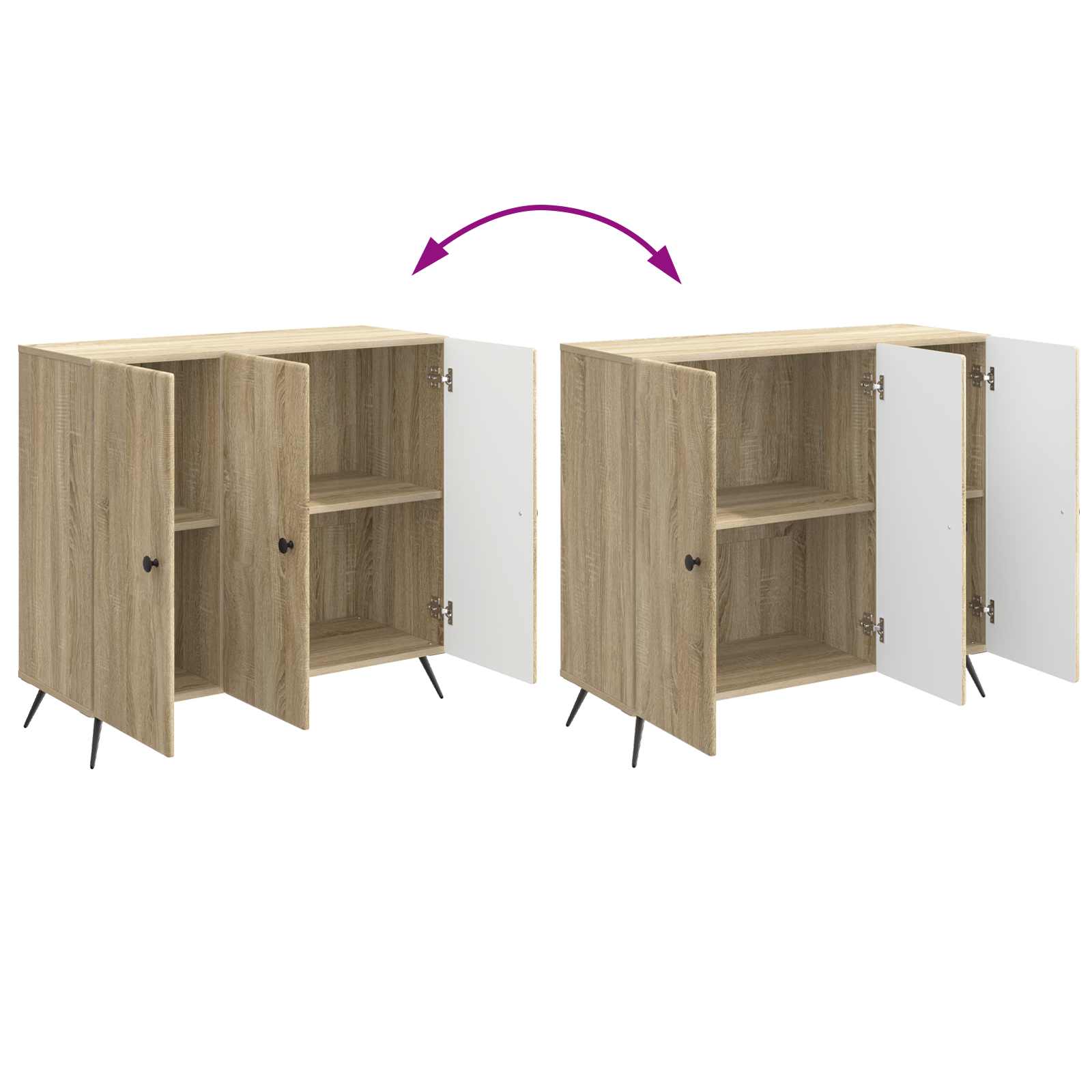 Buffet Chêne Sonoma 89 x 34,5 x 80 cm Bois d'ingénierie - XIOS