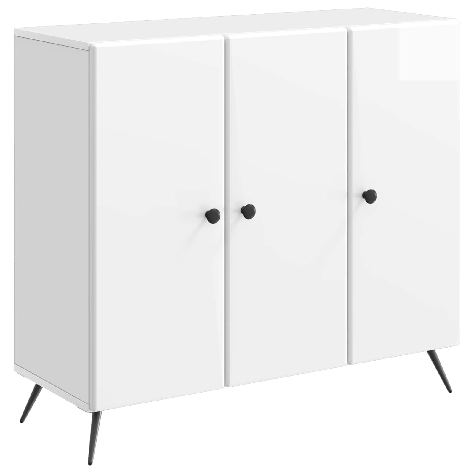 Buffet Blanc brillant 89 x 34,5 x 80 cm Bois d'ingénierie - XIOS