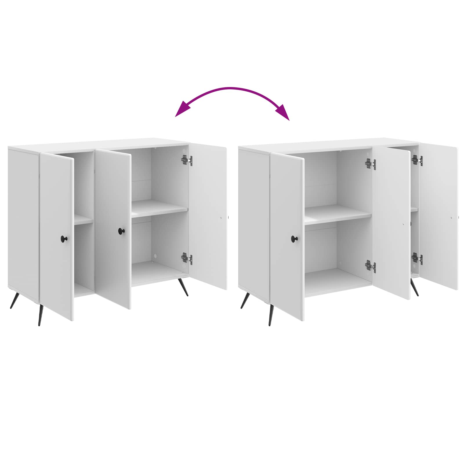 Buffet Blanc brillant 89 x 34,5 x 80 cm Bois d'ingénierie - XIOS