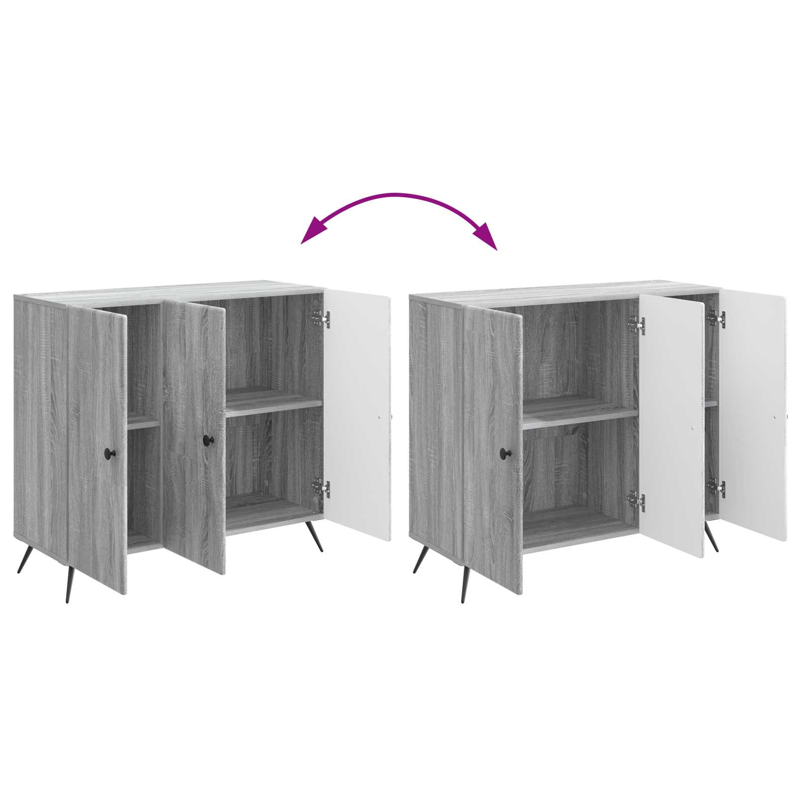 Buffet Sonoma gris 89 x 34,5 x 80 cm Bois d'ingénierie - XIOS