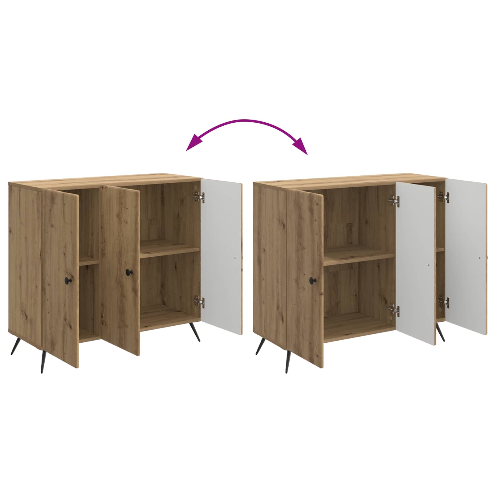 Buffet Chêne artisanal 89 x 34,5 x 80 cm Bois d'ingénierie - XIOS