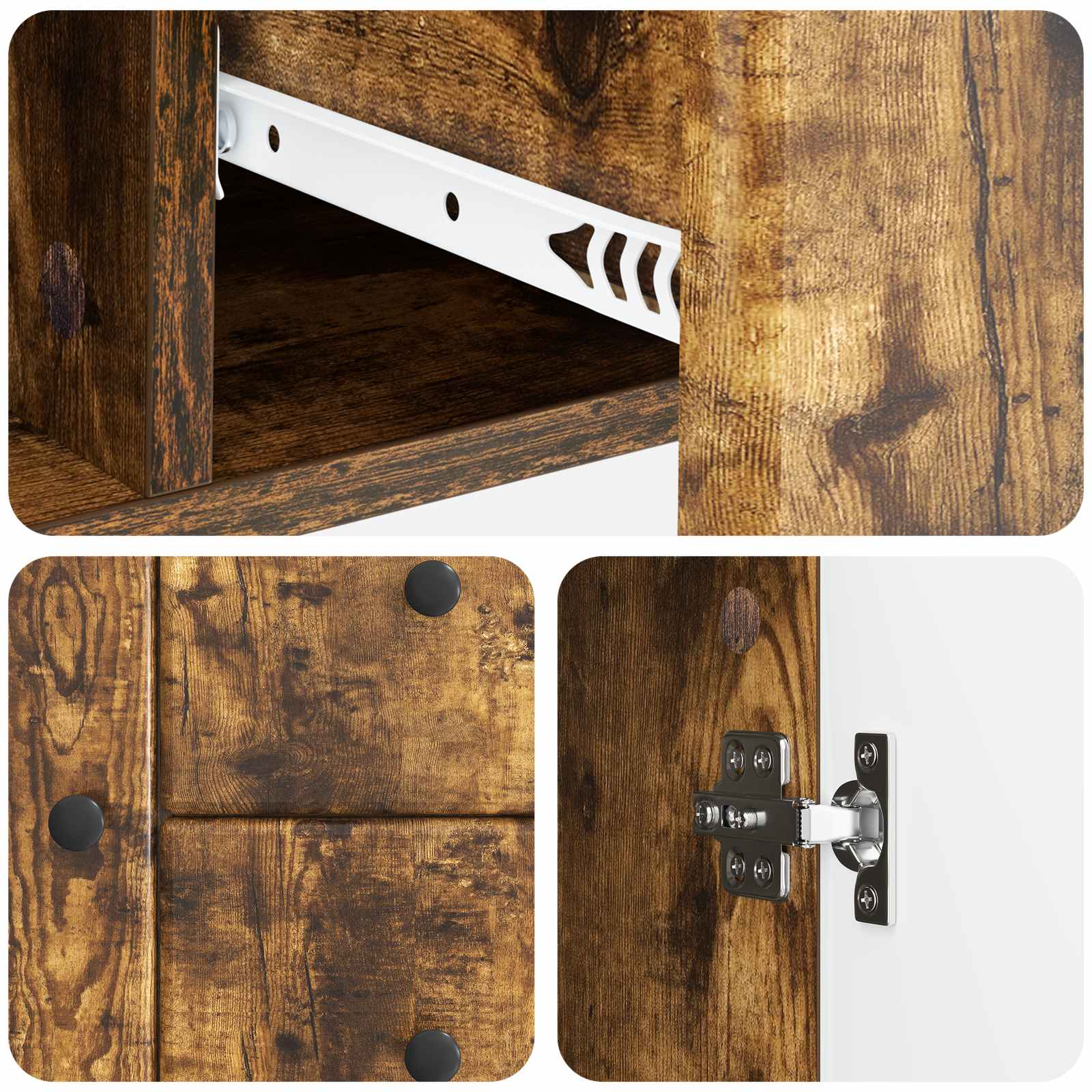 Buffet Chêne fumé 89 x 34,5 x 60 cm Bois d'ingénierie - XIOS