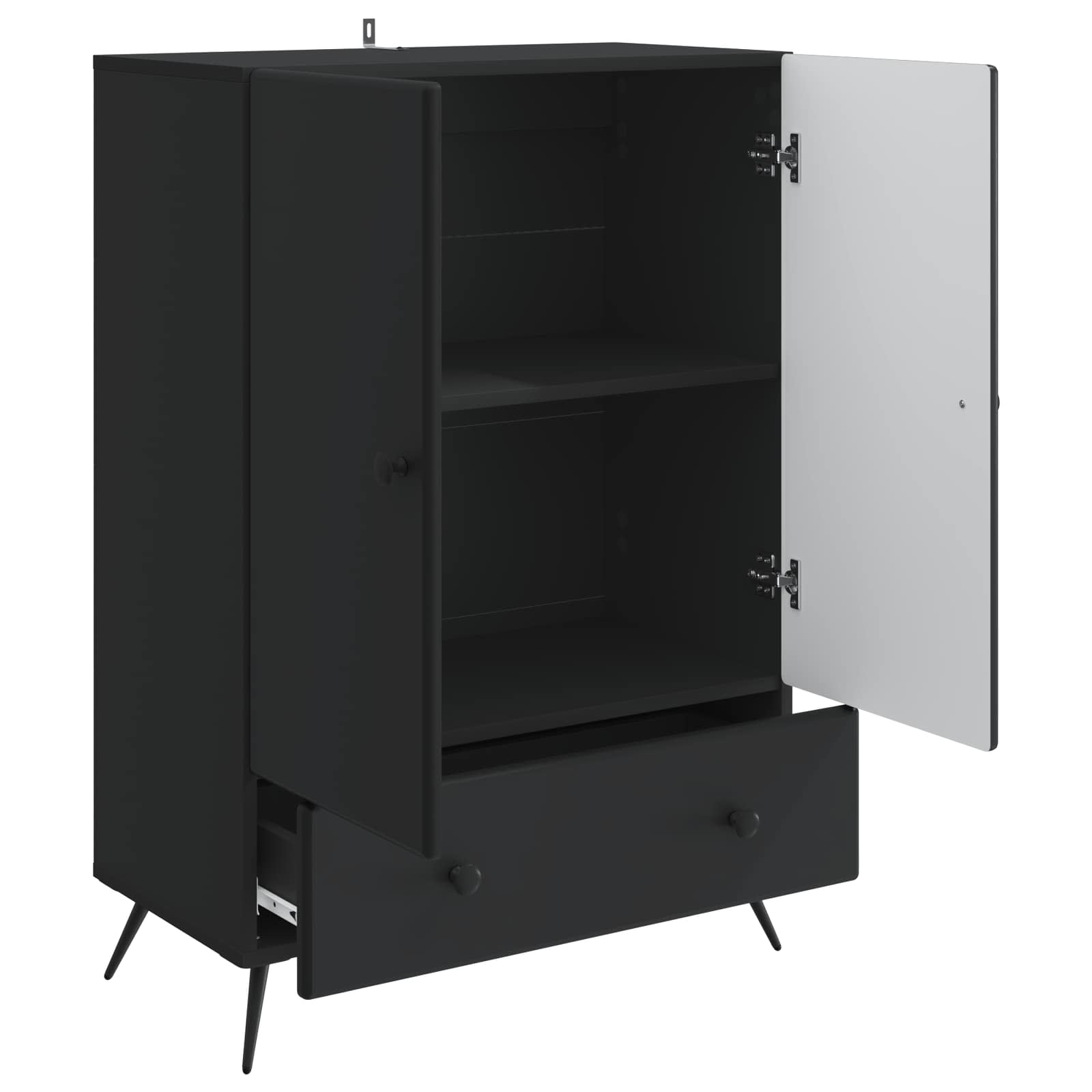 Buffet avec tiroir Noir 66 x 34,5 x 95 cm Bois d'ingénierie - XIOS
