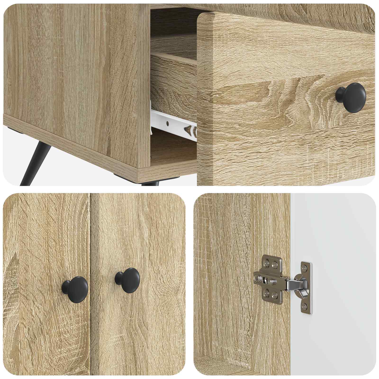 Buffet Chêne Sonoma 66 x 34,5 x 95 cm Bois d'ingénierie - XIOS