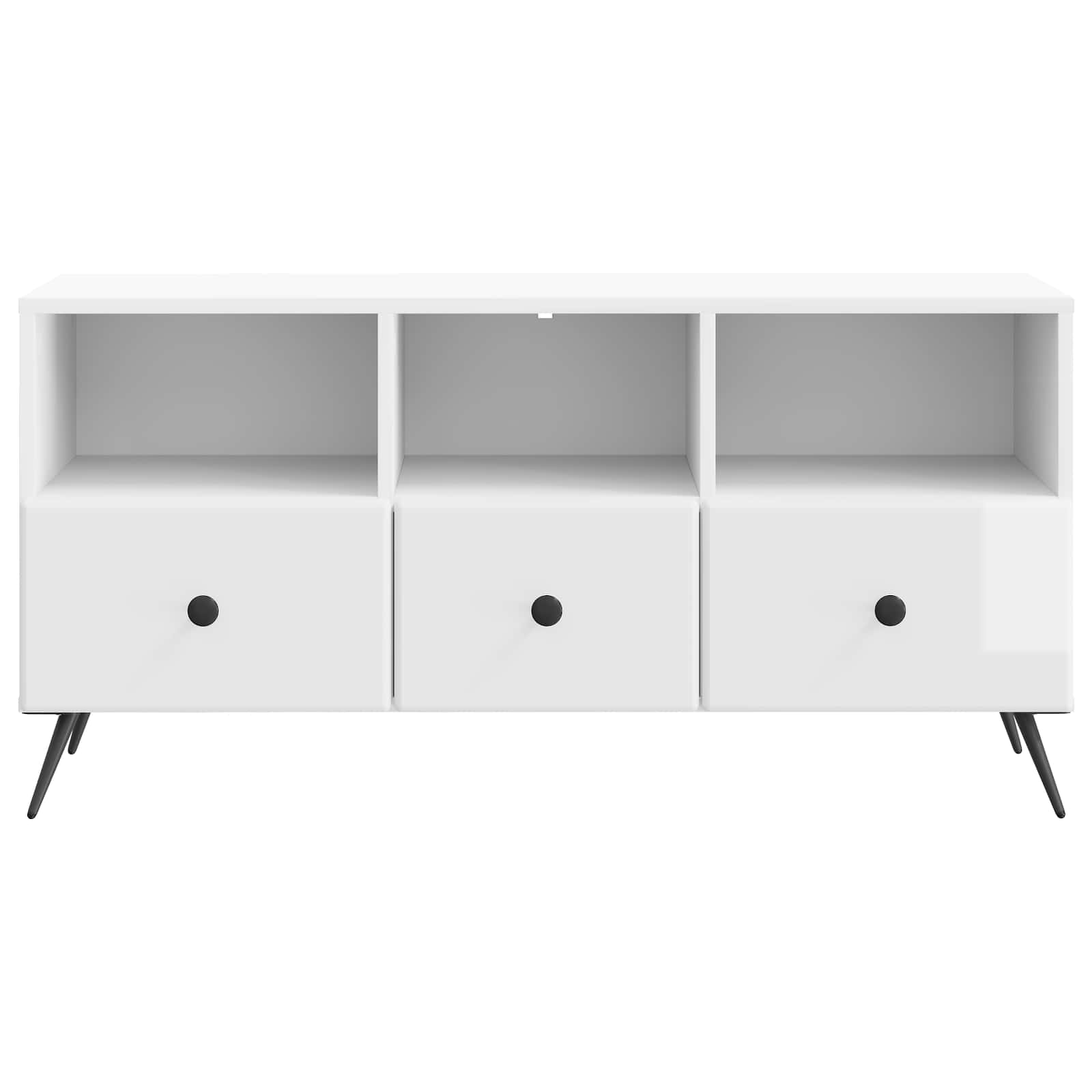 Meuble TV Blanc brillant 102 x 34,5 x 50 cm Bois d'ingénierie - XIOS