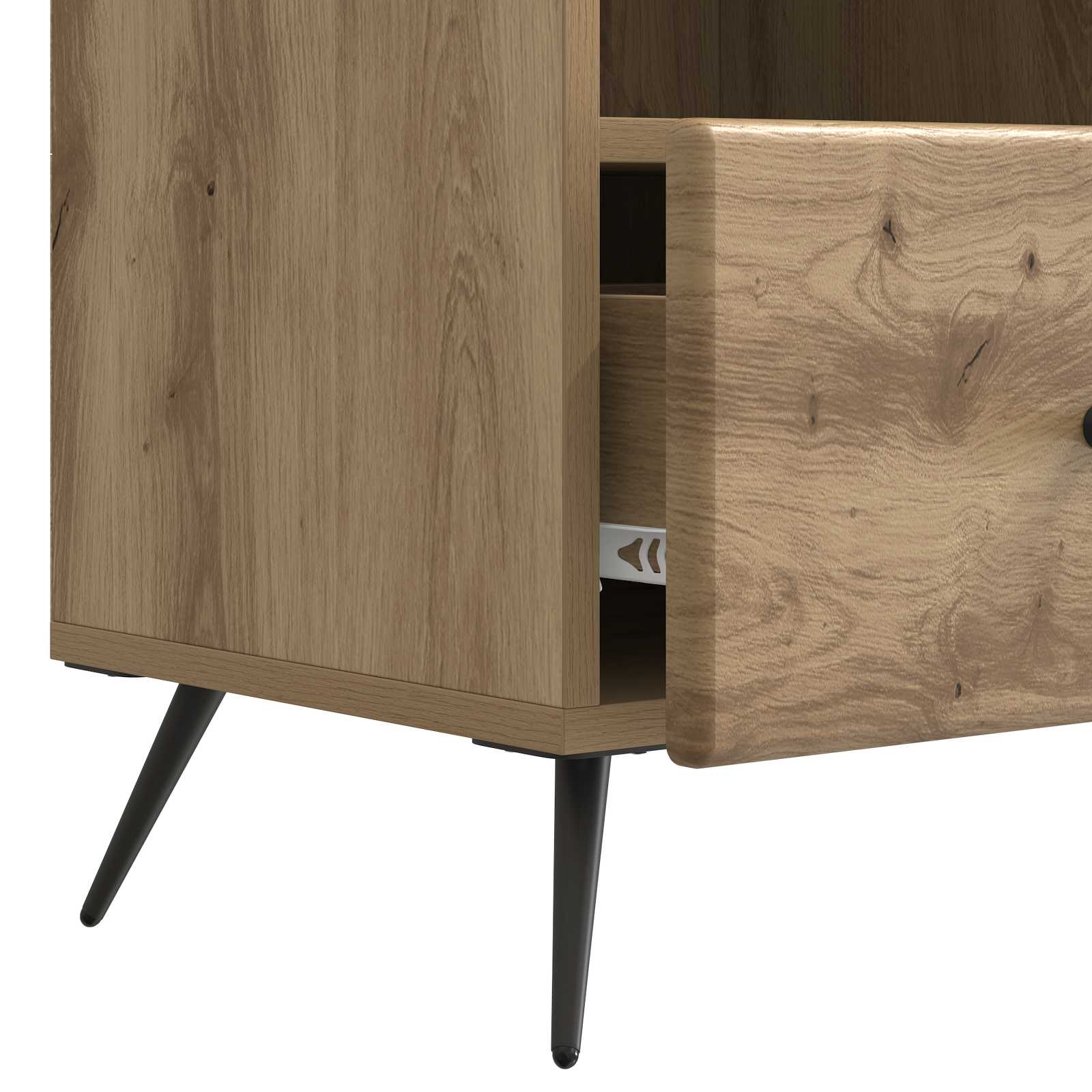 Meuble TV Chêne artisanal 102 x 34,5 x 50 cm Bois d'ingénierie - XIOS