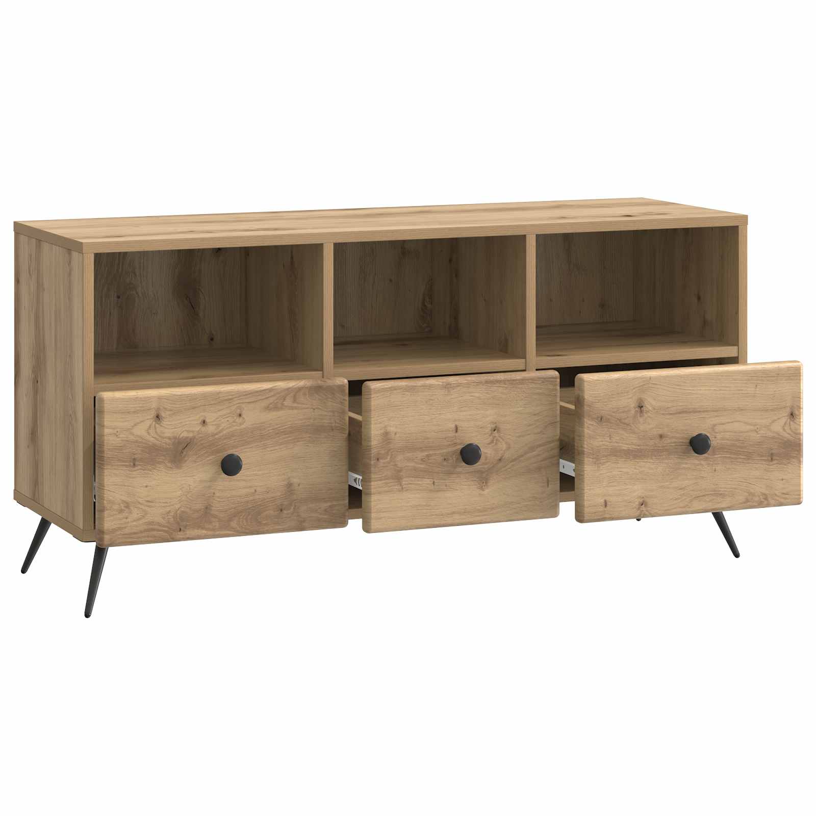 Meuble TV Chêne artisanal 102 x 34,5 x 50 cm Bois d'ingénierie - XIOS