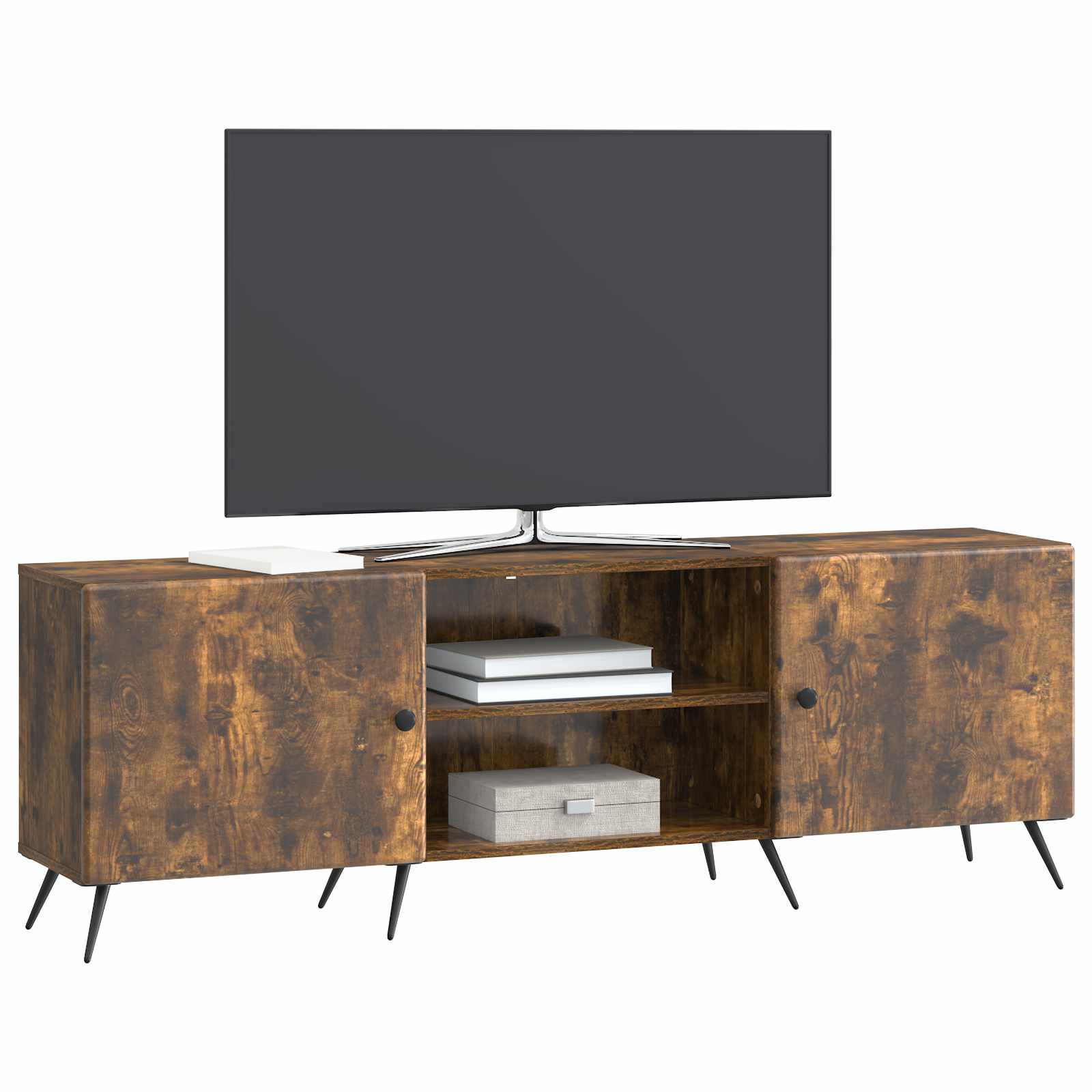 Meuble TV Chêne fumé 150 x 31 x 50 cm Bois d'ingénierie - XIOS
