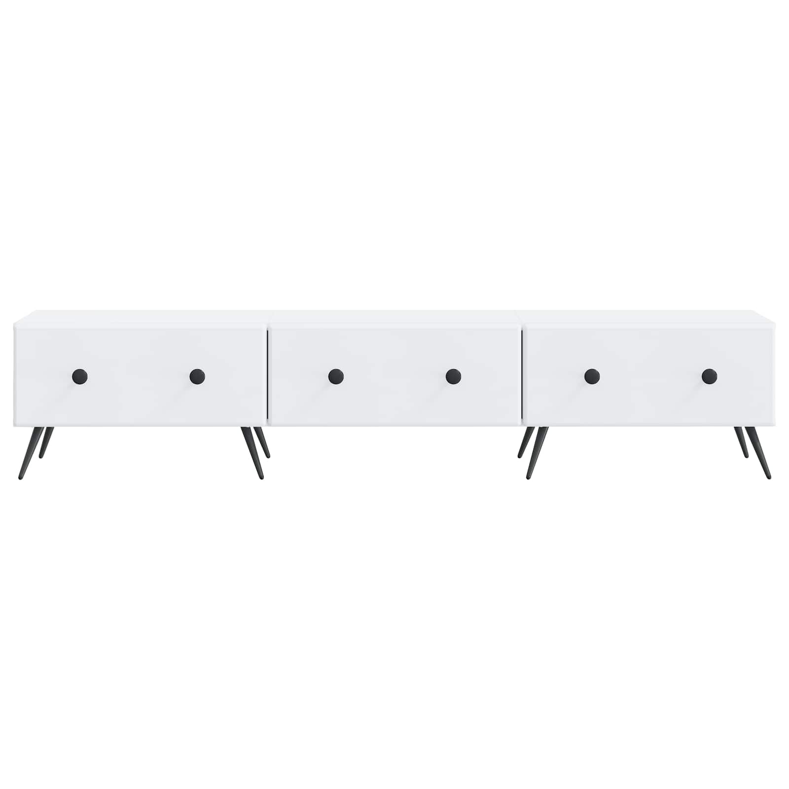 Meuble TV Blanc 147 x 34,5 x 30 cm Bois d'ingénierie - XIOS