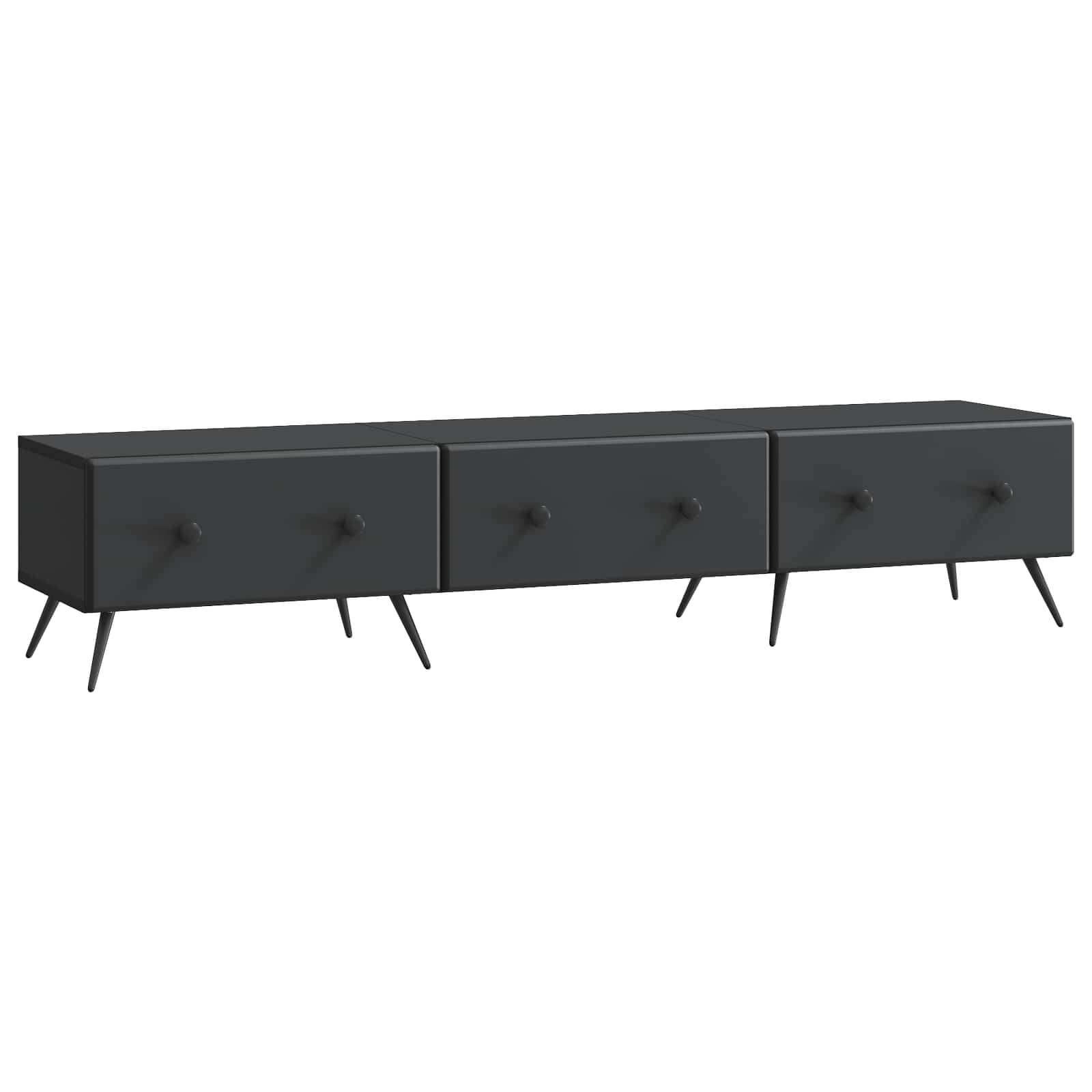 Meuble TV avec tiroir Noir 147 x 34,5 x 30 cm Bois d'ingénierie - XIOS
