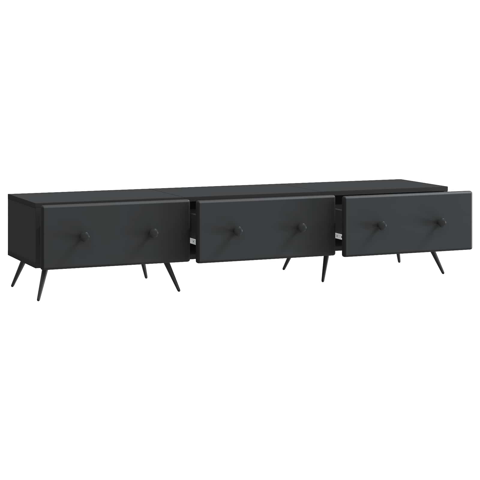 Meuble TV avec tiroir Noir 147 x 34,5 x 30 cm Bois d'ingénierie - XIOS