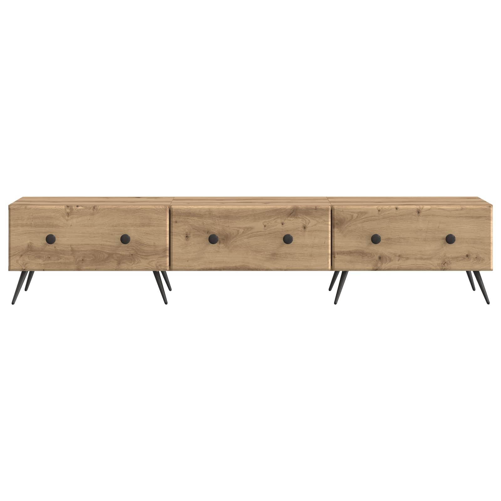 Meuble TV Chêne artisanal 147 x 34,5 x 30 cm Bois d'ingénierie - XIOS