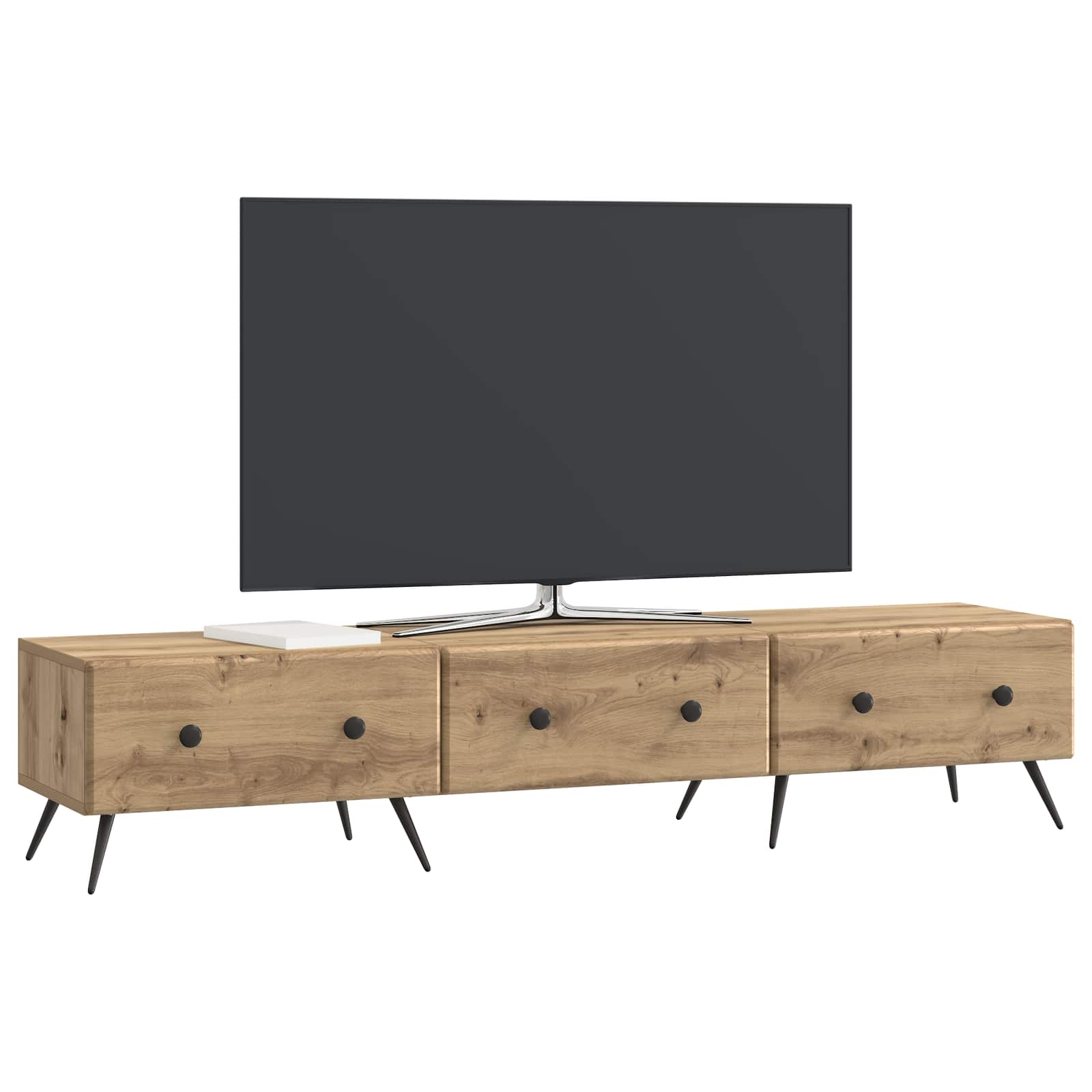 Meuble TV Chêne artisanal 147 x 34,5 x 30 cm Bois d'ingénierie - XIOS