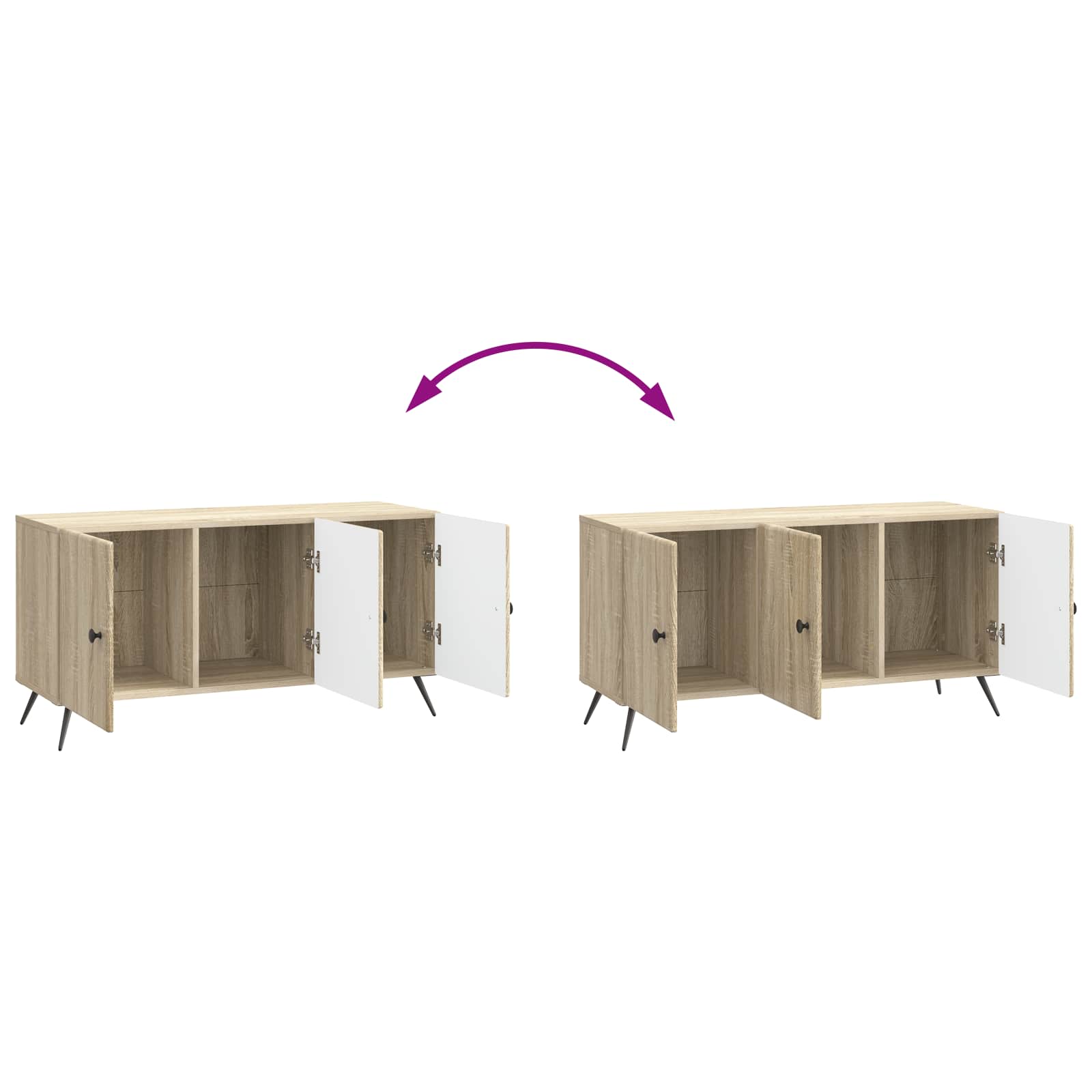 Meuble TV Chêne Sonoma 99 x 34,5 x 50 cm Bois d'ingénierie - XIOS