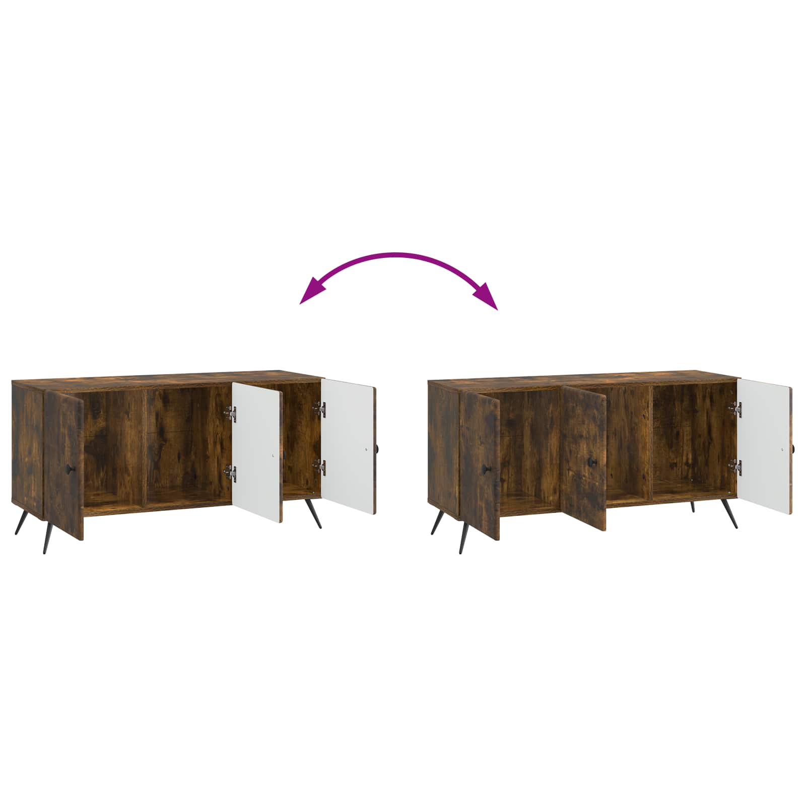 Meuble TV Chêne fumé 99 x 34,5 x 50 cm Bois d'ingénierie - XIOS