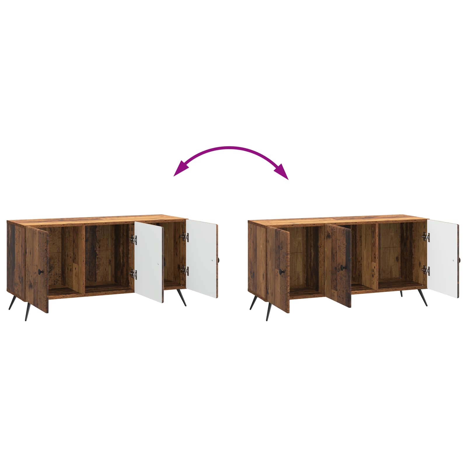 Meuble TV Bois ancien 99 x 34,5 x 50 cm Bois d'ingénierie - XIOS