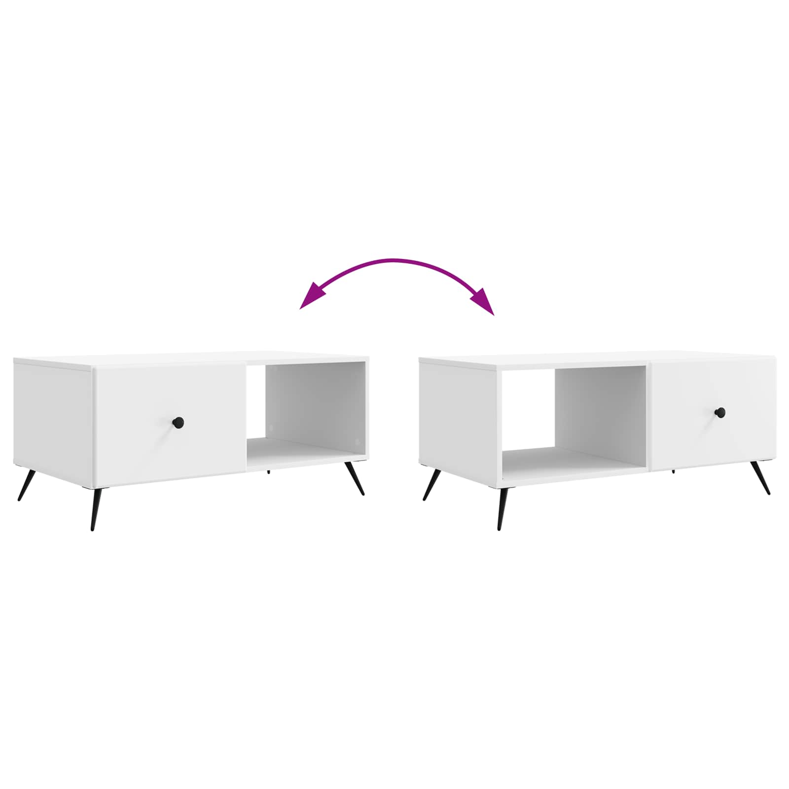 Table basse Blanc 90 x 50 x 40 cm Bois d'ingénierie - XIOS