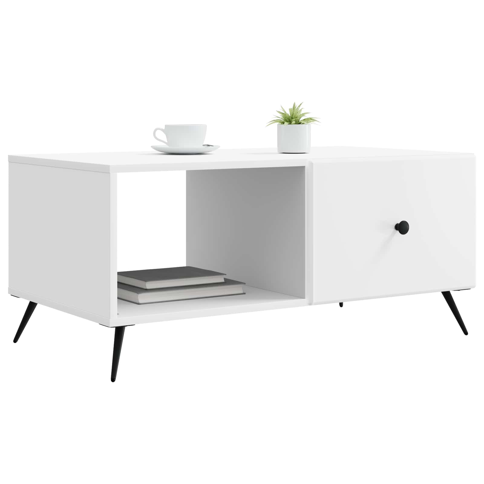 Table basse Blanc 90 x 50 x 40 cm Bois d'ingénierie - XIOS