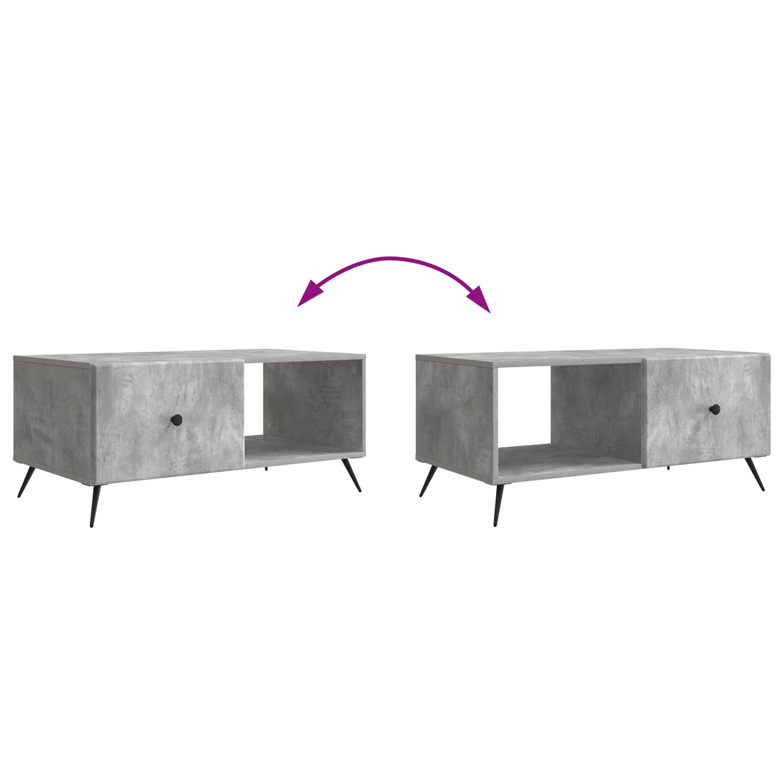 Table basse Gris béton 90 x 50 x 40 cm Bois d'ingénierie - XIOS