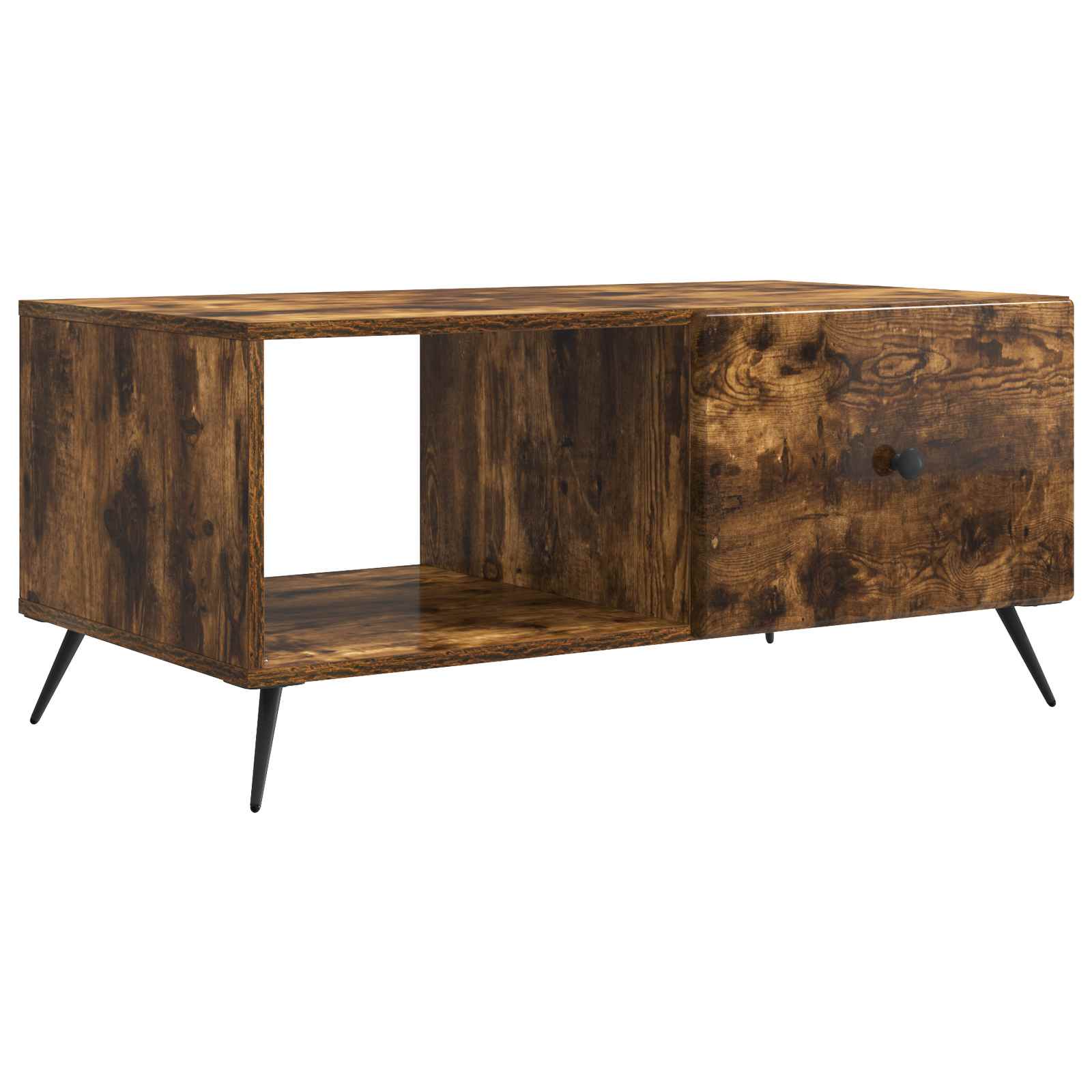 Table basse Chêne fumé 90 x 50 x 40 cm Bois d'ingénierie - XIOS