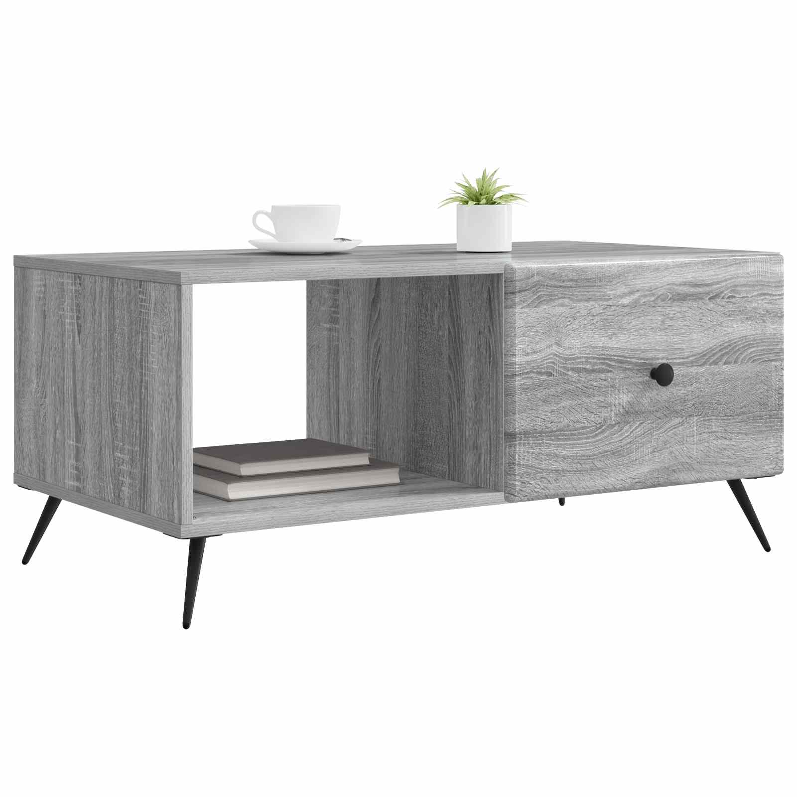 Table basse Sonoma gris 90 x 50 x 40 cm Bois d'ingénierie - XIOS