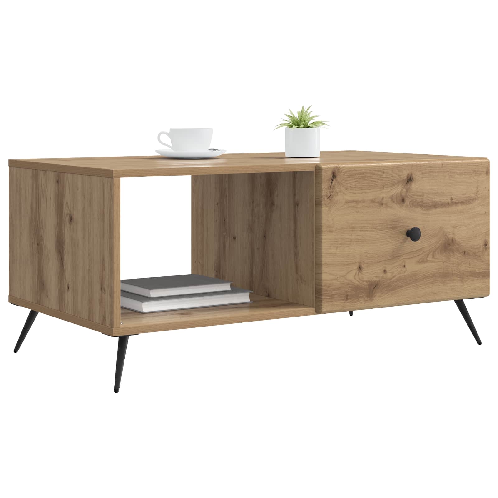 Table basse Chêne artisanal 90 x 50 x 40 cm Bois d'ingénierie - XIOS