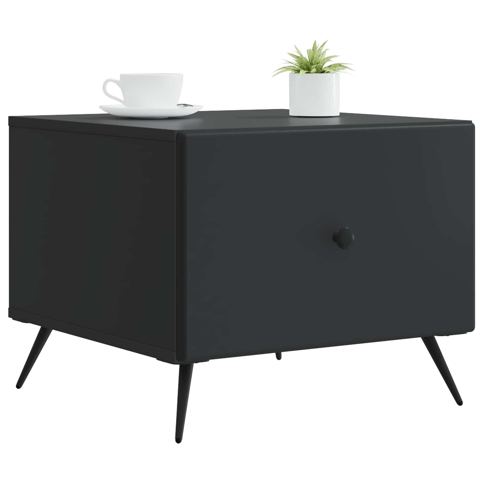 Table basse avec tiroir Noir 49 x 50 x 40 cm Bois d'ingénierie - XIOS