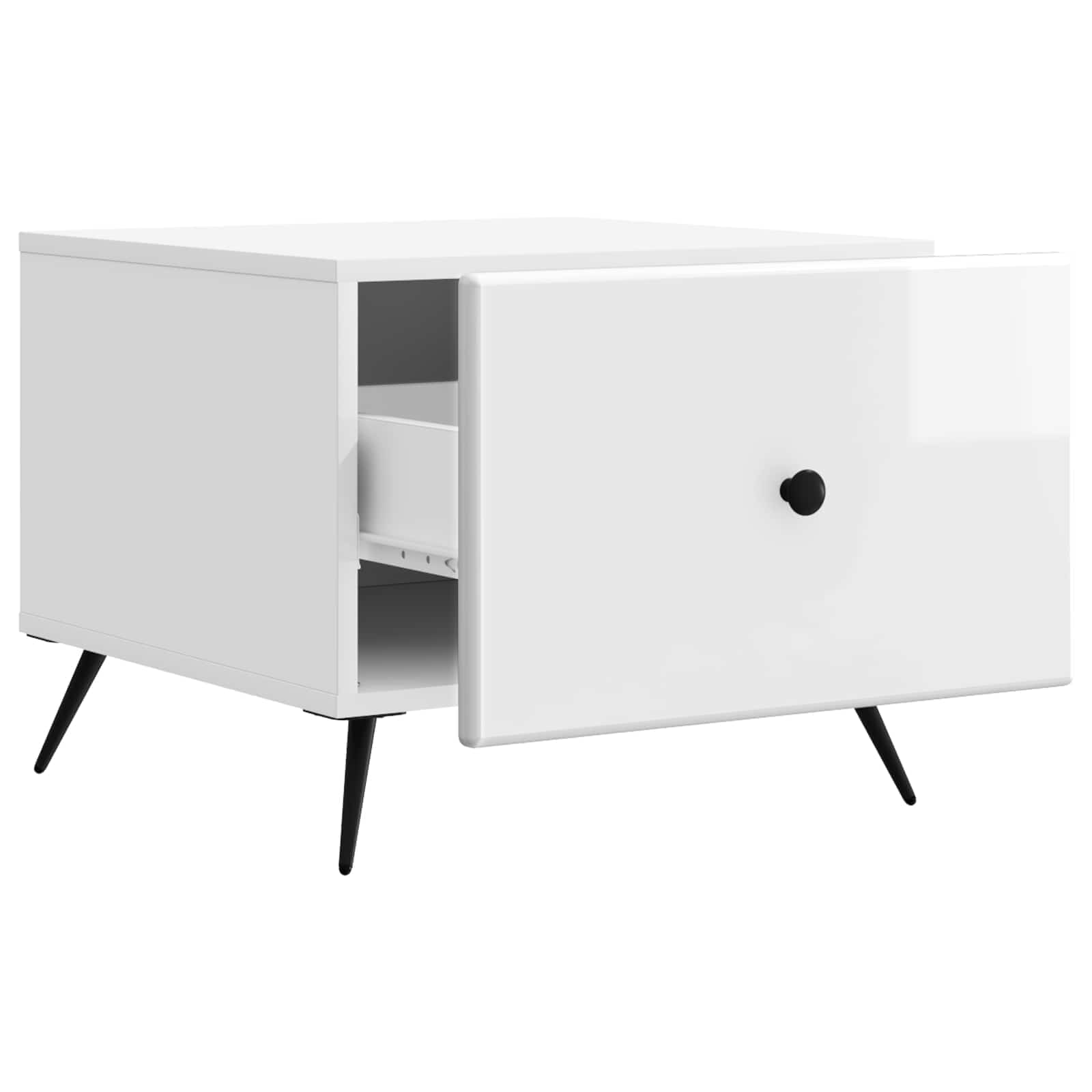 Table basse Blanc brillant 49 x 50 x 40 cm Bois d'ingénierie - XIOS