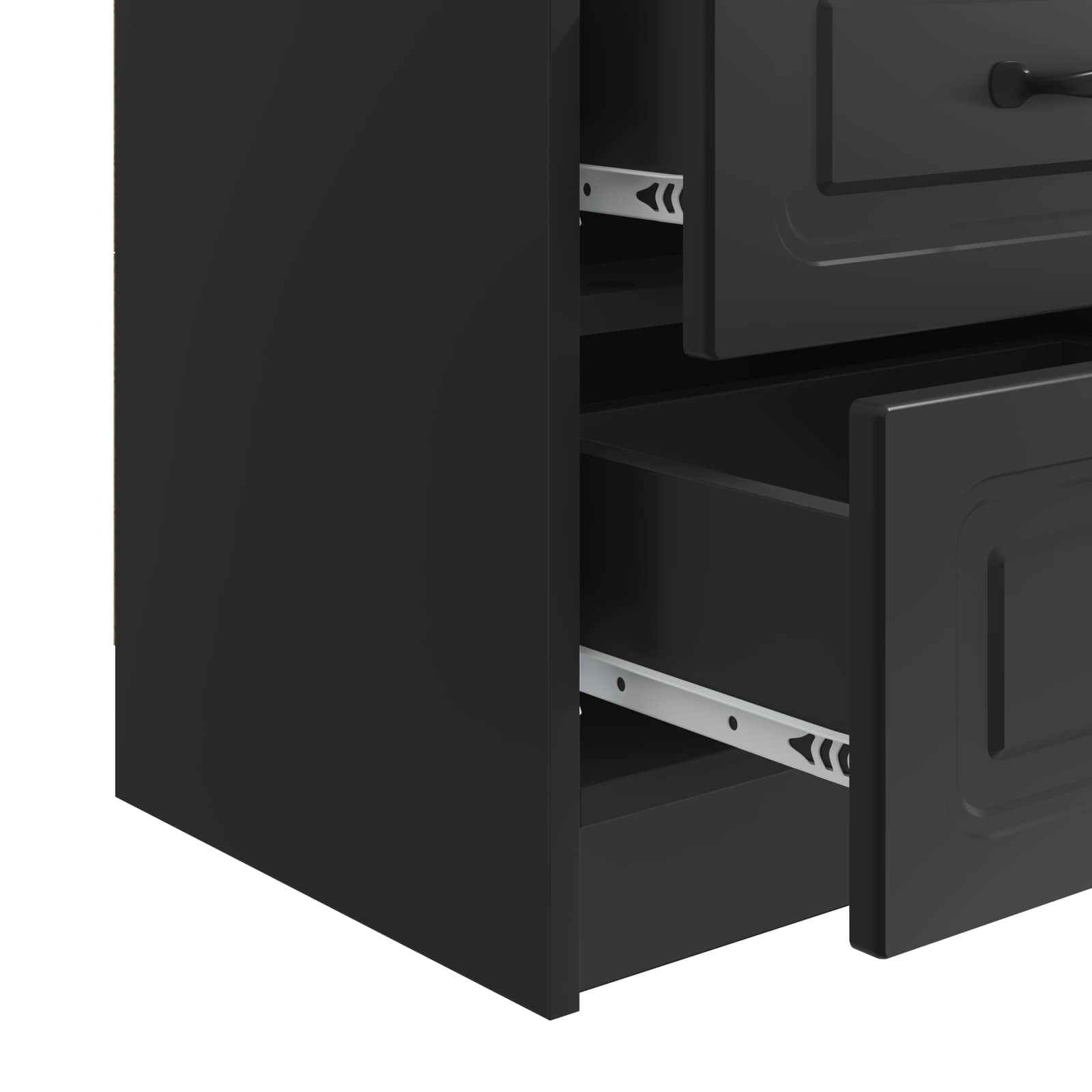 Cabinet de chevet avec tiroir 2 pcs Noir 43 x 34,5 x 44,5 cm - XIOS