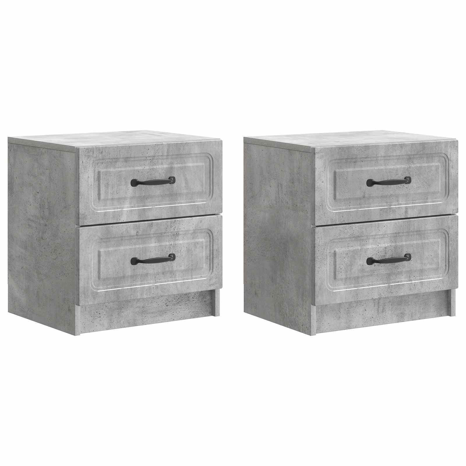 Cabinet de chevet 2 pcs Gris béton 43 x 34,5 x 44,5 cm - XIOS