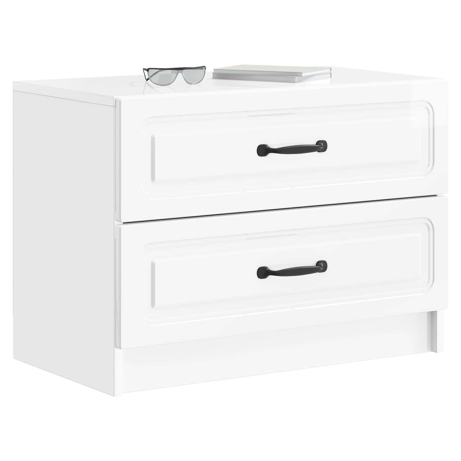 Cabinet de chevet Blanc brillant 62 x 34,5 x 44,5 cm - XIOS