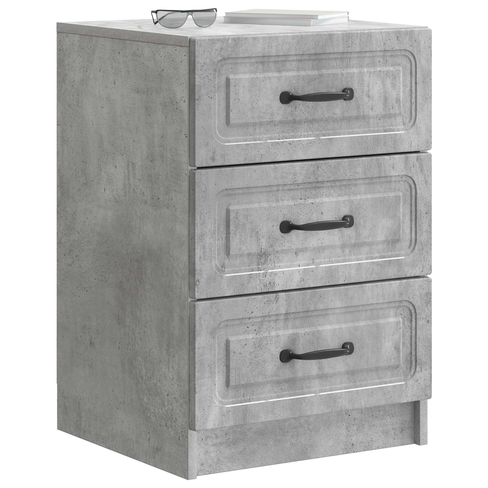 Cabinet de chevet avec tiroir Gris béton 43 x 41 x 63,5 cm - XIOS