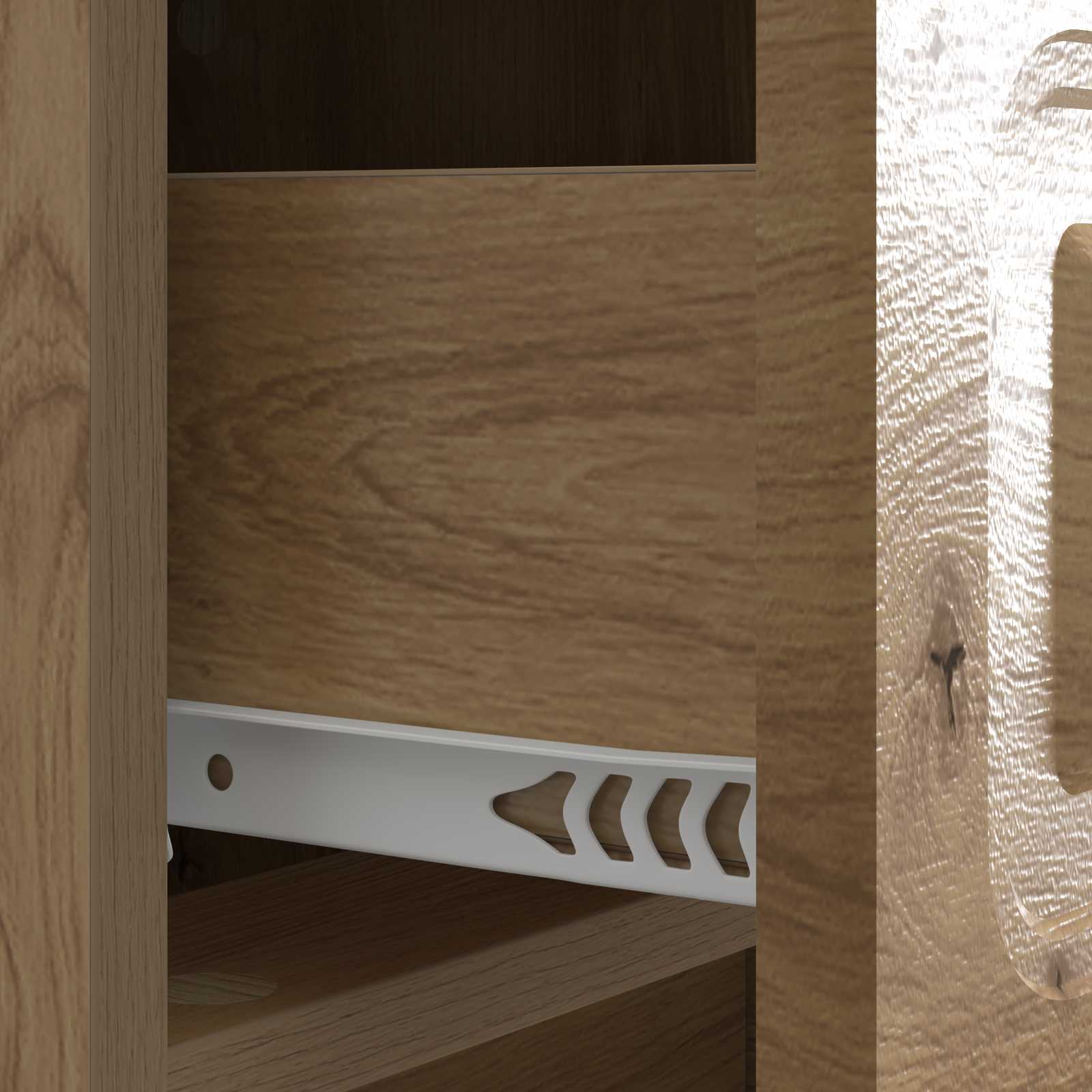 Cabinet de chevet avec tiroir Chêne artisanal 43 x 41 x 63,5 cm - XIOS