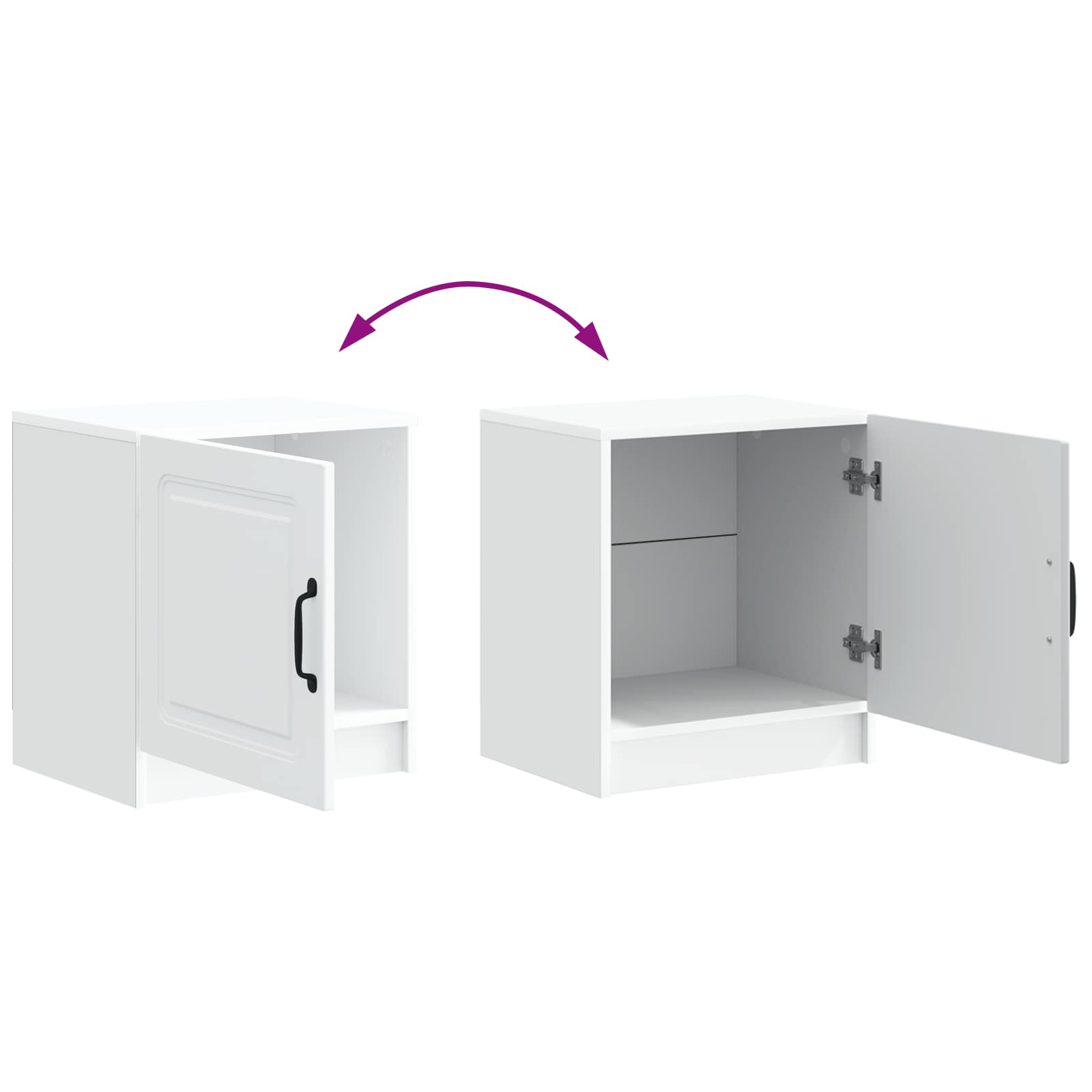 Cabinet de chevet 2 pcs Blanc 43 x 34,5 x 47 cm - XIOS