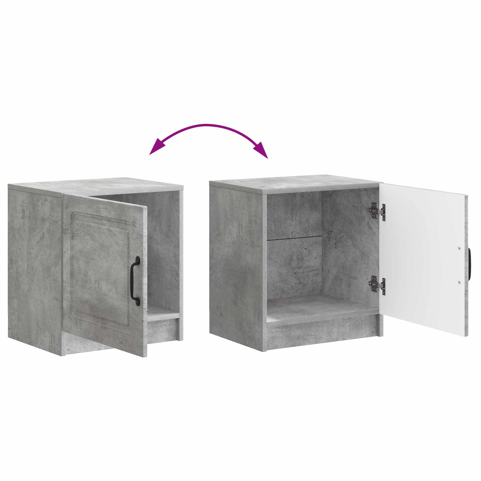 Cabinet de chevet 2 pcs Gris béton 43 x 34,5 x 47 cm - XIOS